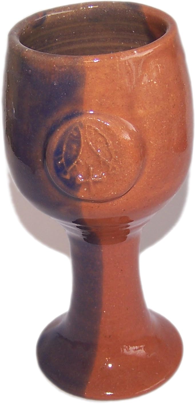  Holy Land Market Terra Cotta Biblical Wine Goblet Communion Chalice - Light Brown - Blue、mySite、elrpsem3k
