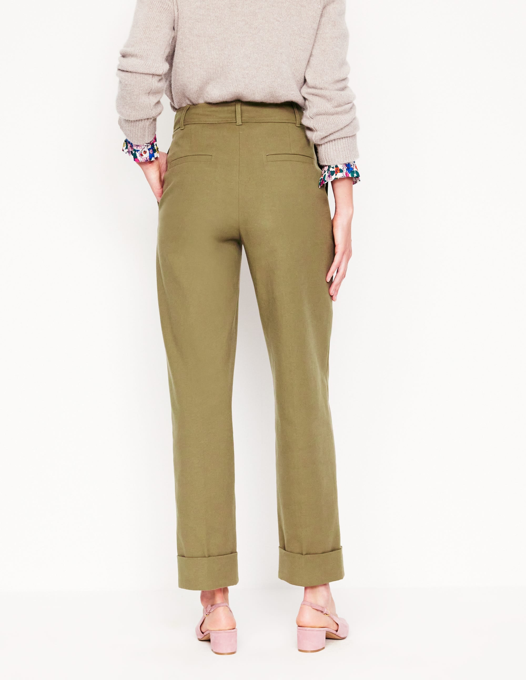  Turn Up Trousers-Warm Olive、mySite、ashleygrahame