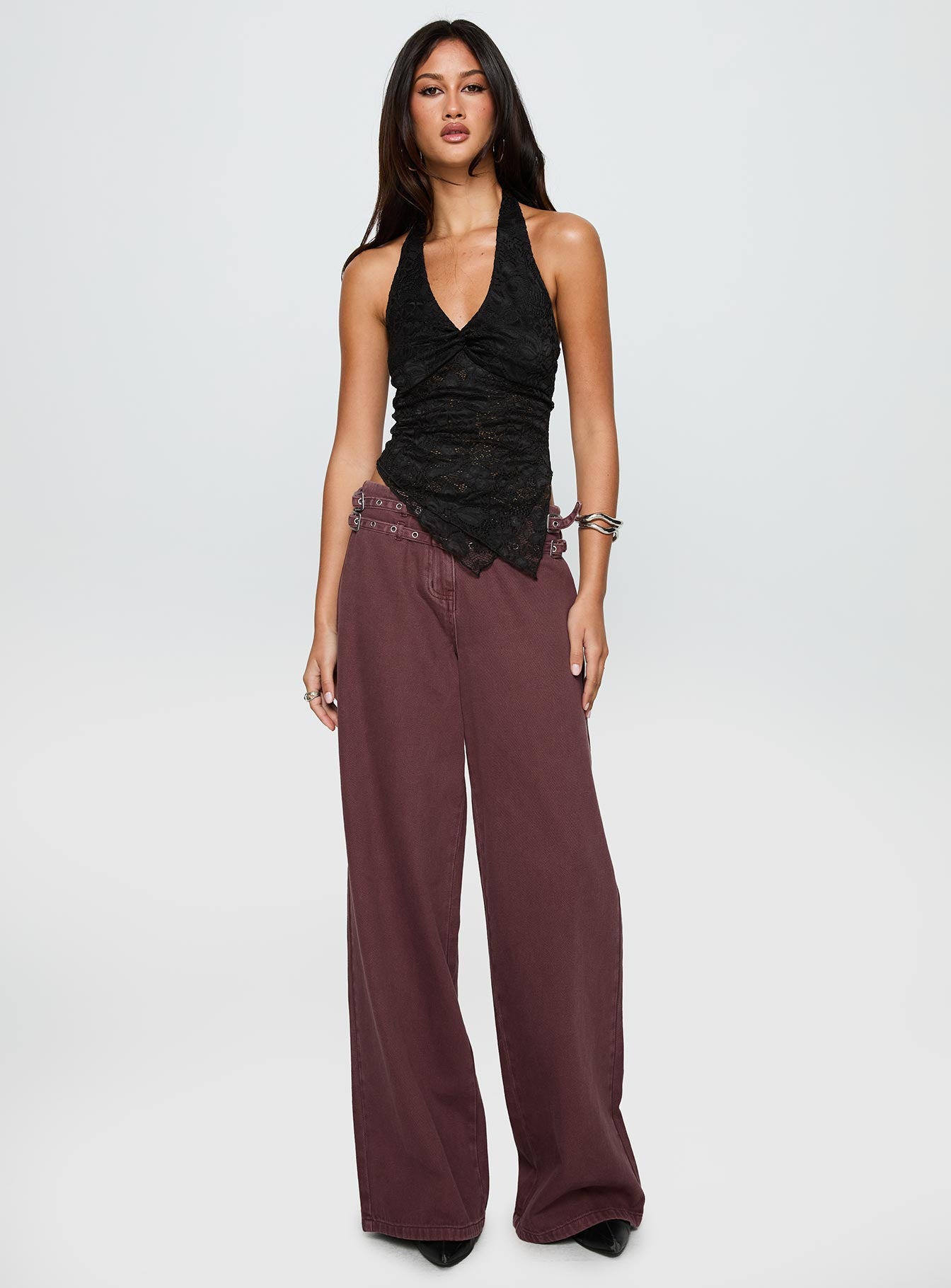 Alviera Lace Halter Top Black、mySite、solidvoid