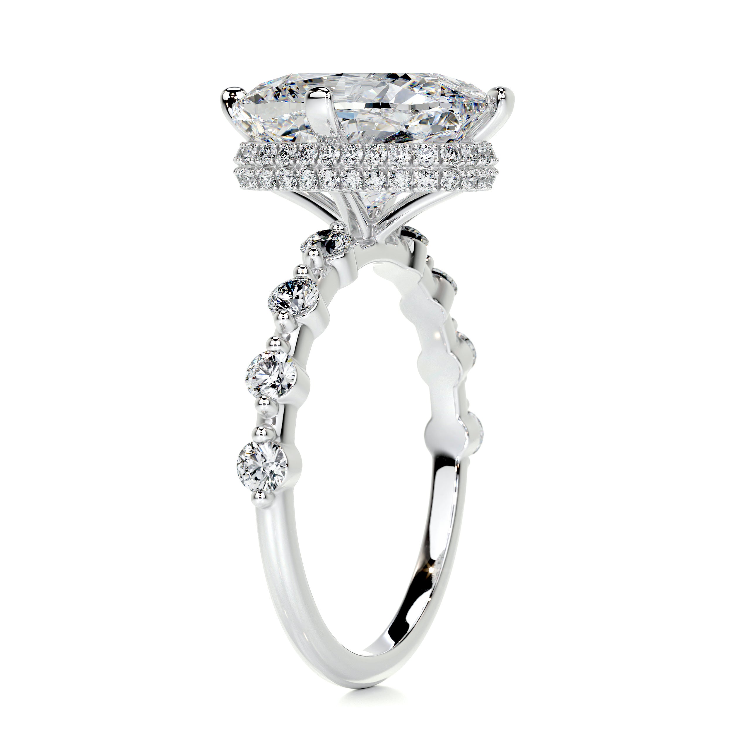Theresa Moissanite & Diamond Ring -14K White Gold、mySite、hinf8tx79
