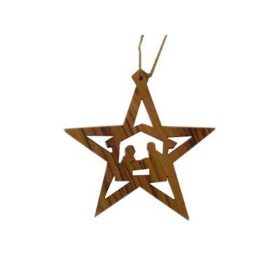 Holy Land Market Olive Wood Bethlehem Star Nativity Manger Kitchen、mySite、topwebapps