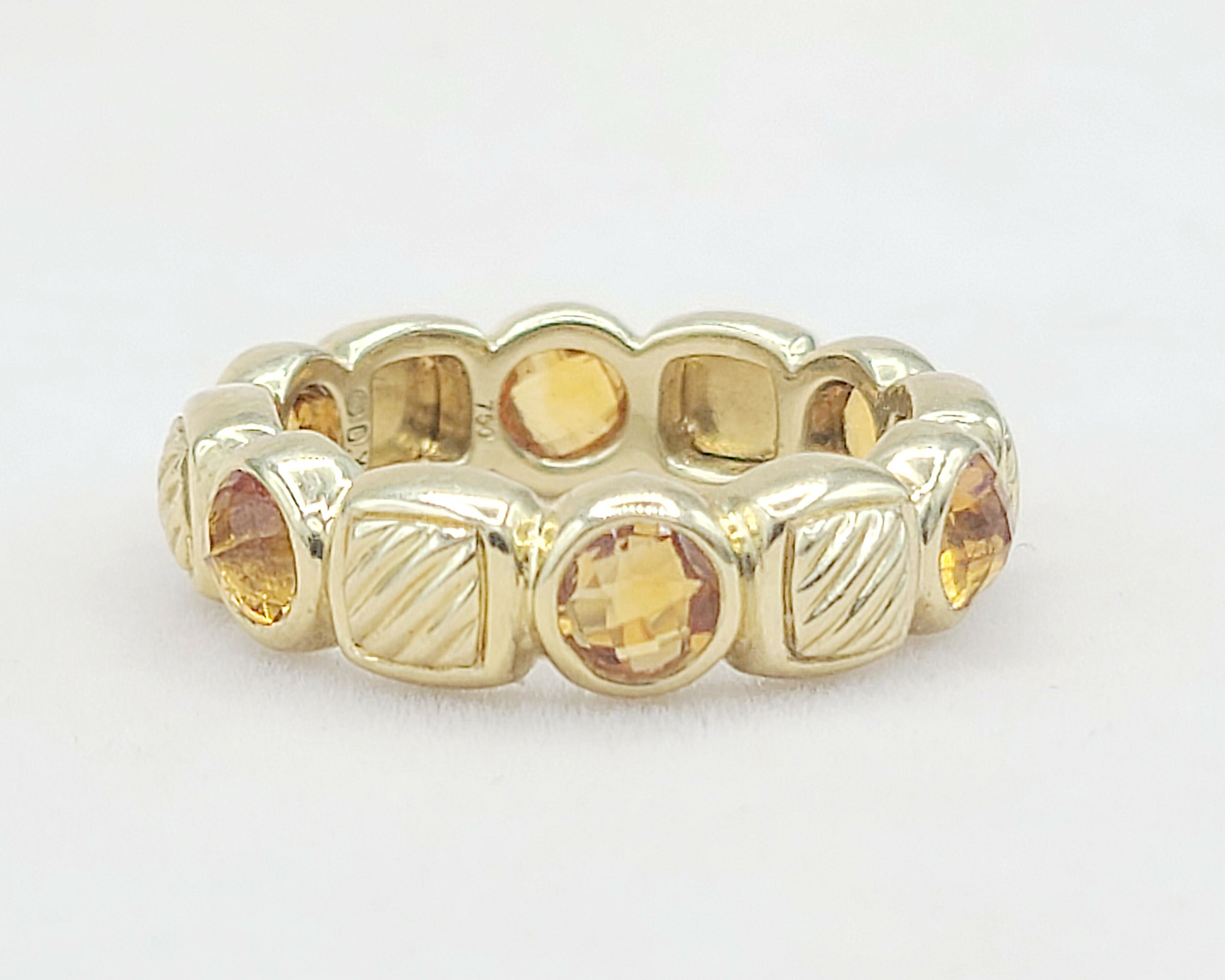David Yurman Chiclet Band Ring 鈥?Citrine & 18k Gold、mySite、hinf8tx79