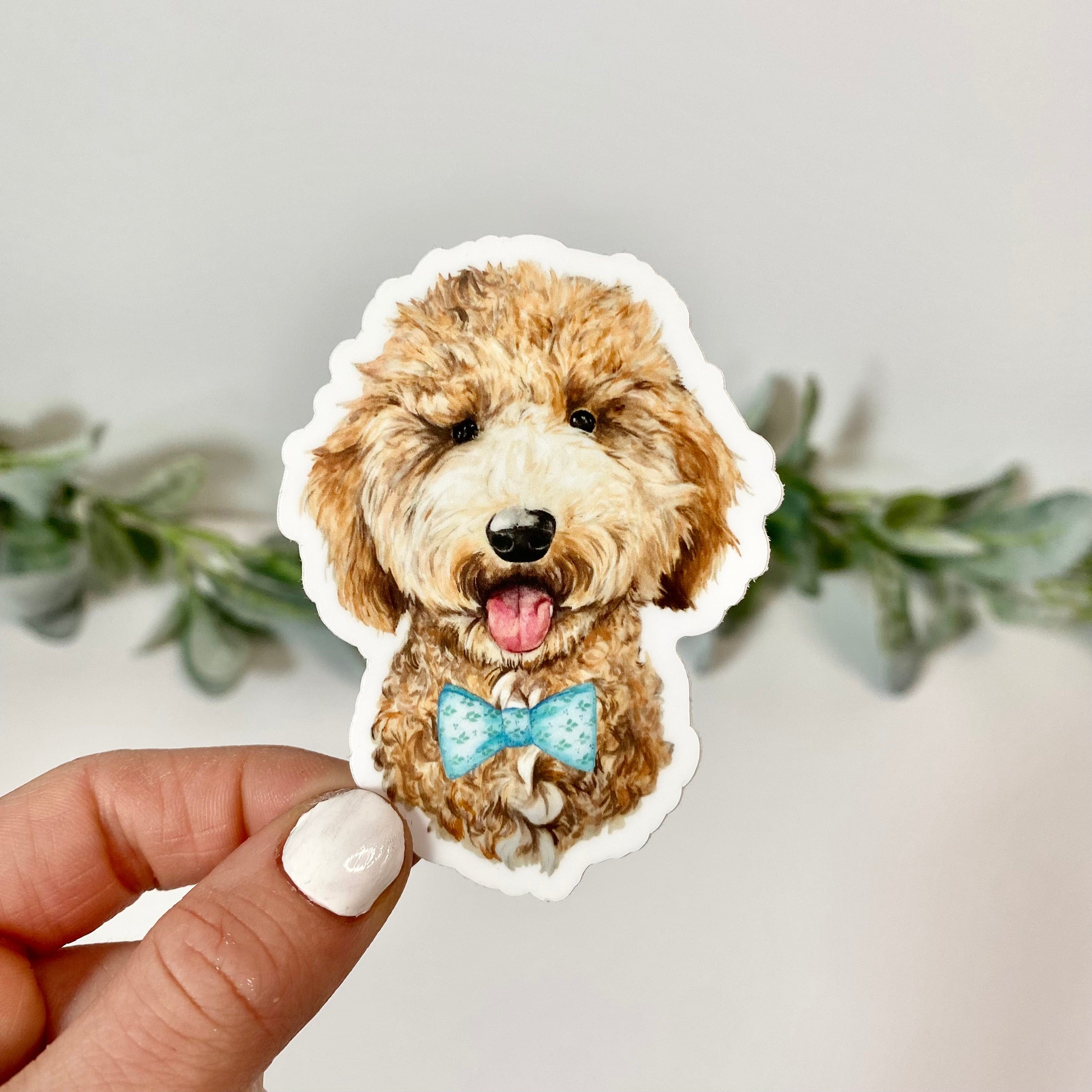  Goldendoodle With Bow Tie Sticker、mySite、ghnorth