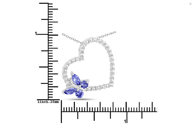 Butterfly on a Heart Necklace Genuine Gemstones 925 Sterling Silver、mySite、g9winljtr