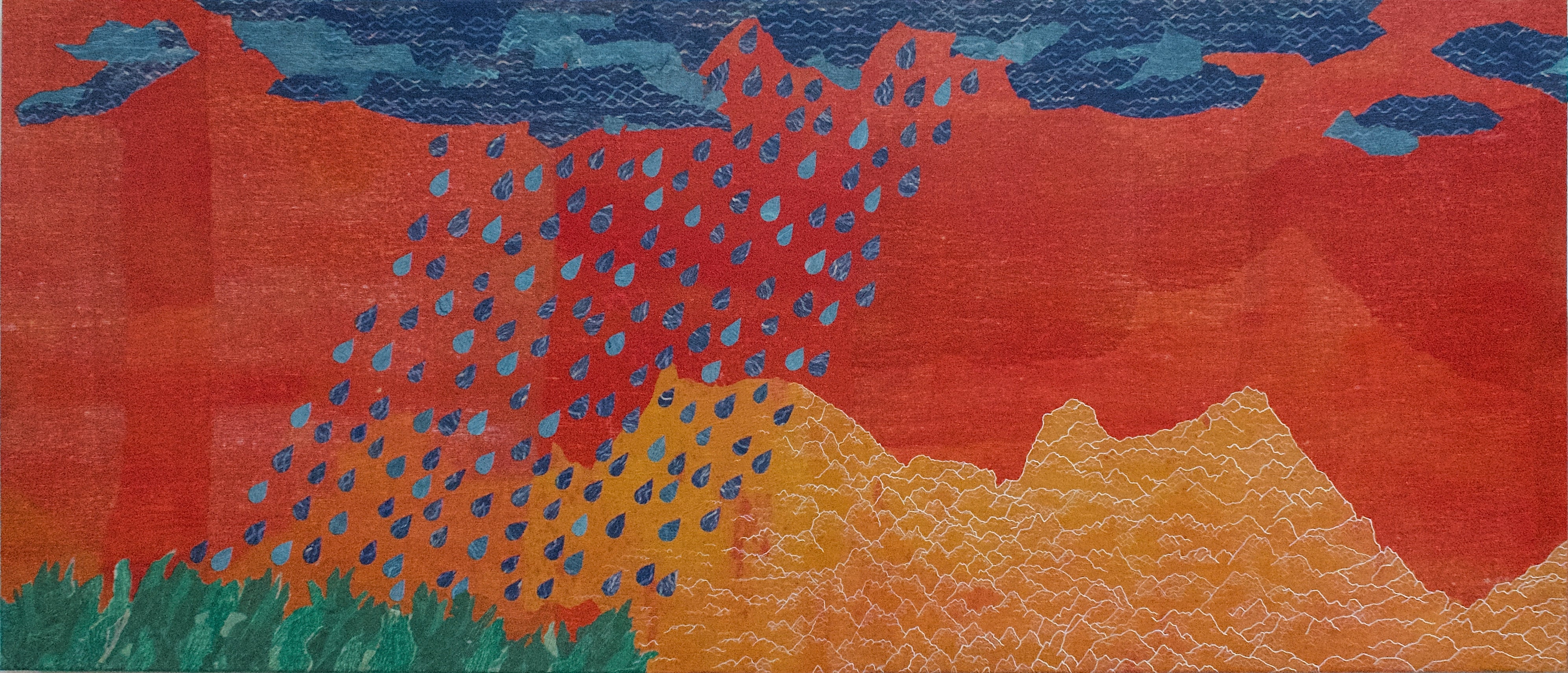 When the Rains Come II (Woodblock on Hosho paper, pen, and collage on canvas)、mySite、topwebapps