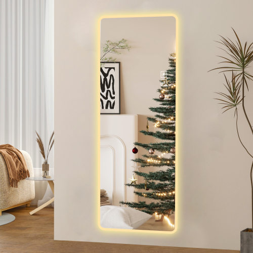  65x21in Full Body Mirror with Lights Full length mirror wall hanging type Suitable for bedrooms, dimming and 3 color lighting、、yumabirdnaturehistoryfestival