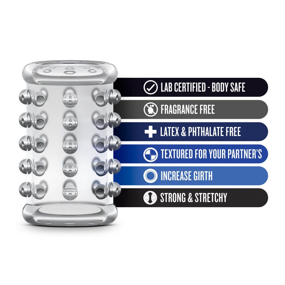 Stay Hard By Blush® | 02: Clear Soft Tickler Studded Penis Sleeve、mySite、bottomscart