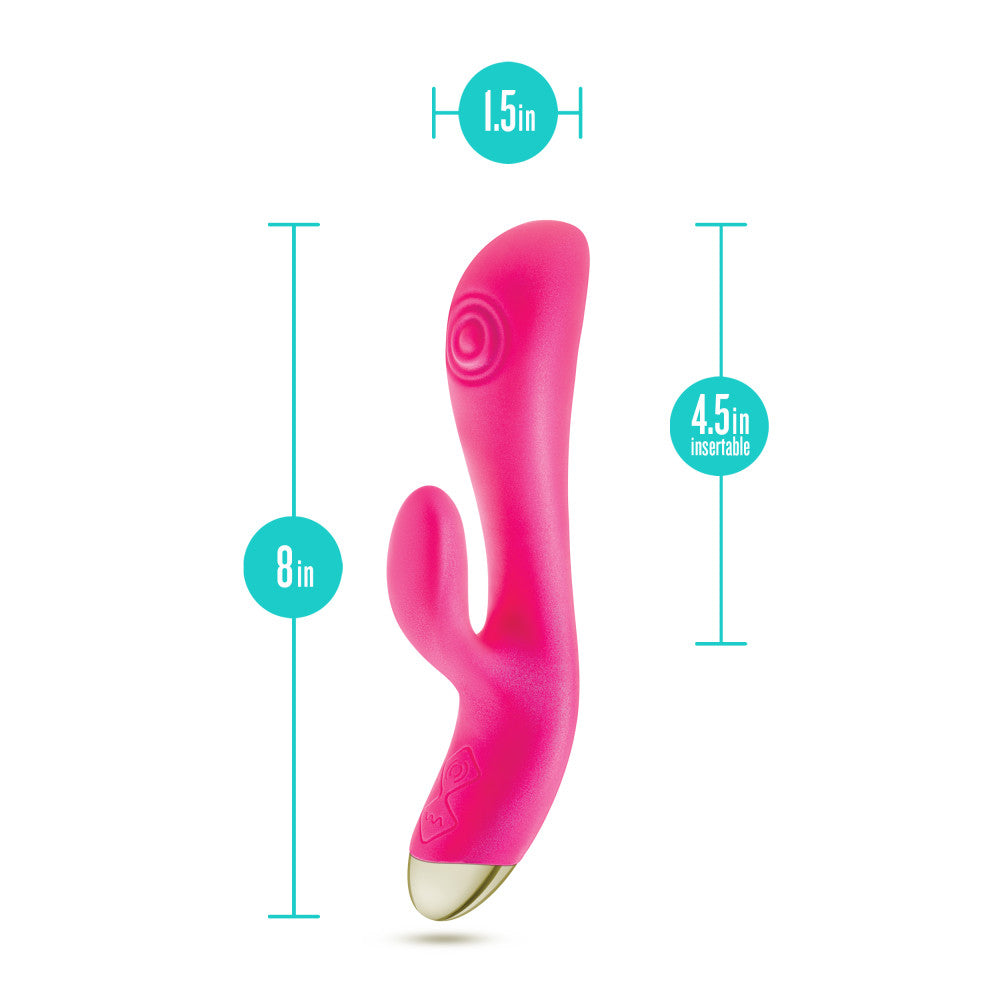 Aria By Blush® | Pleasin' AF: Clitoris Stimulator + Dual Pulsations Fuchsia Silicone Vibrator、mySite、bottomscart