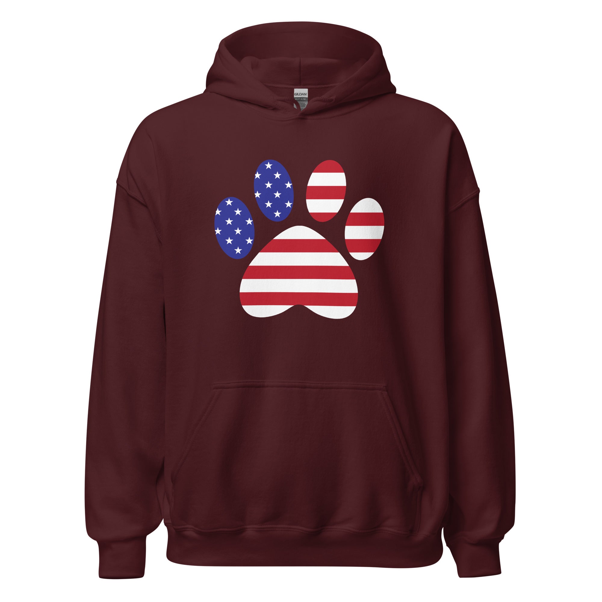 Patriotic Paw Print Hoodie、mySite、camillekostekn