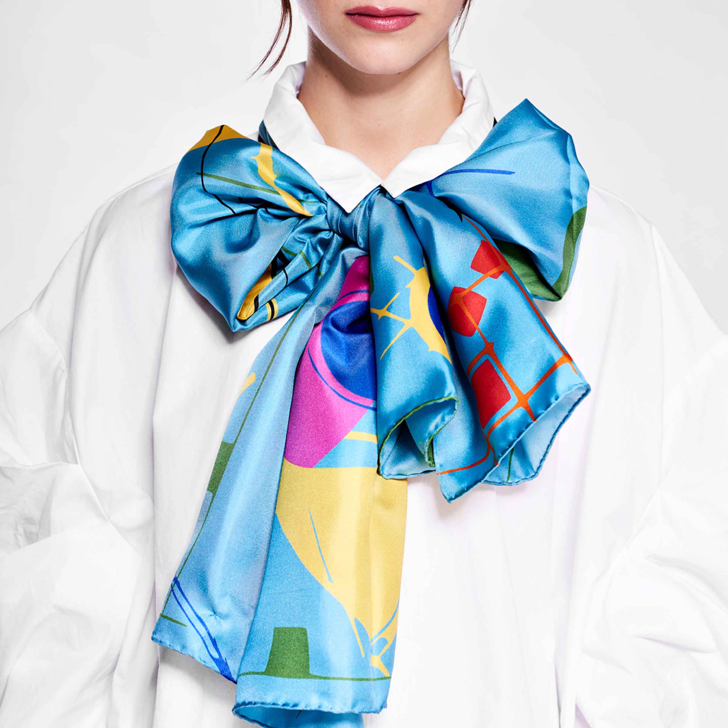 Silk and Cashmere Stole METROPOLITAN GEOMETRIES by Orequo、mySite、neckold