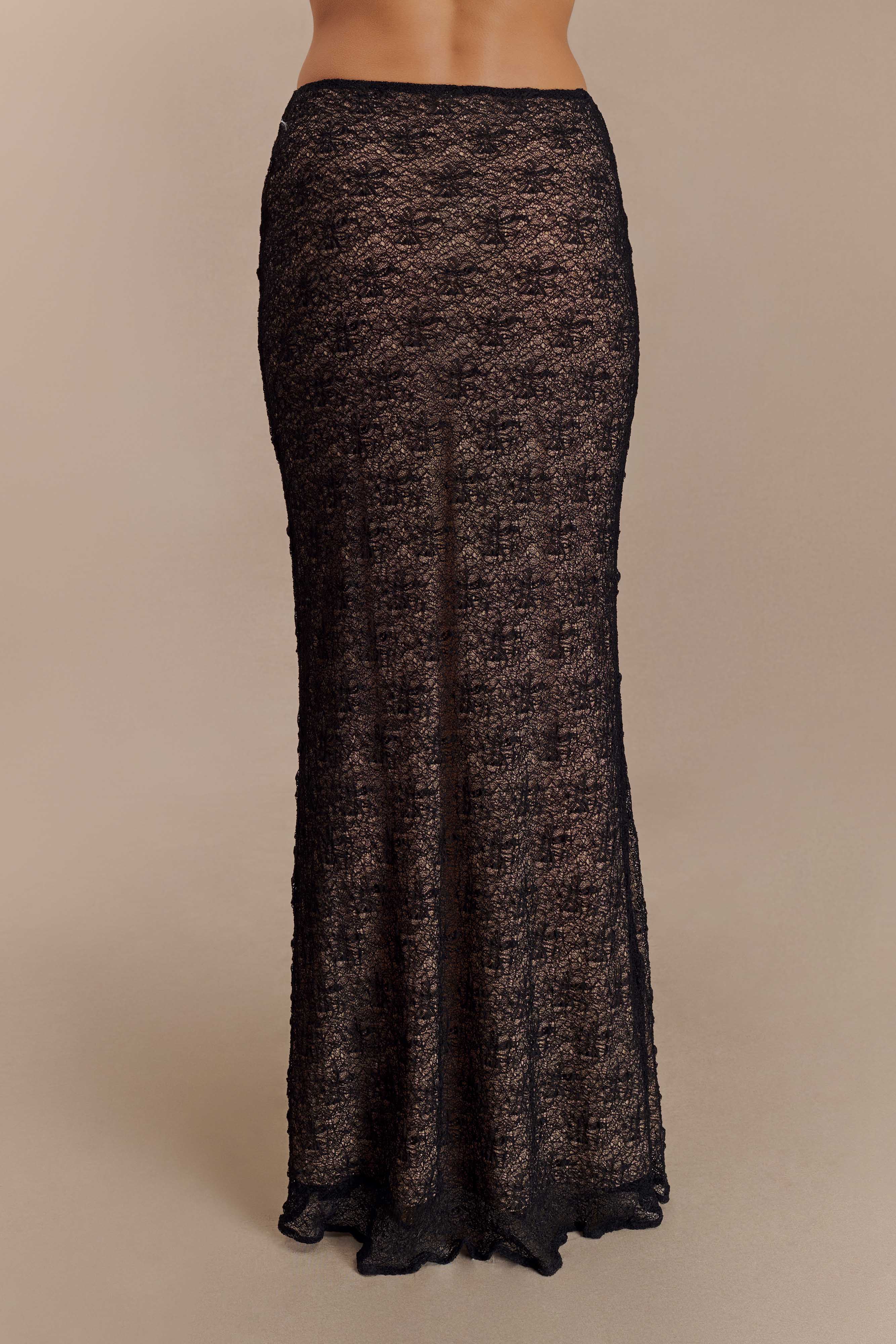Robyn Sheer Lace Maxi Skirt - Black、mySite、solidvoid