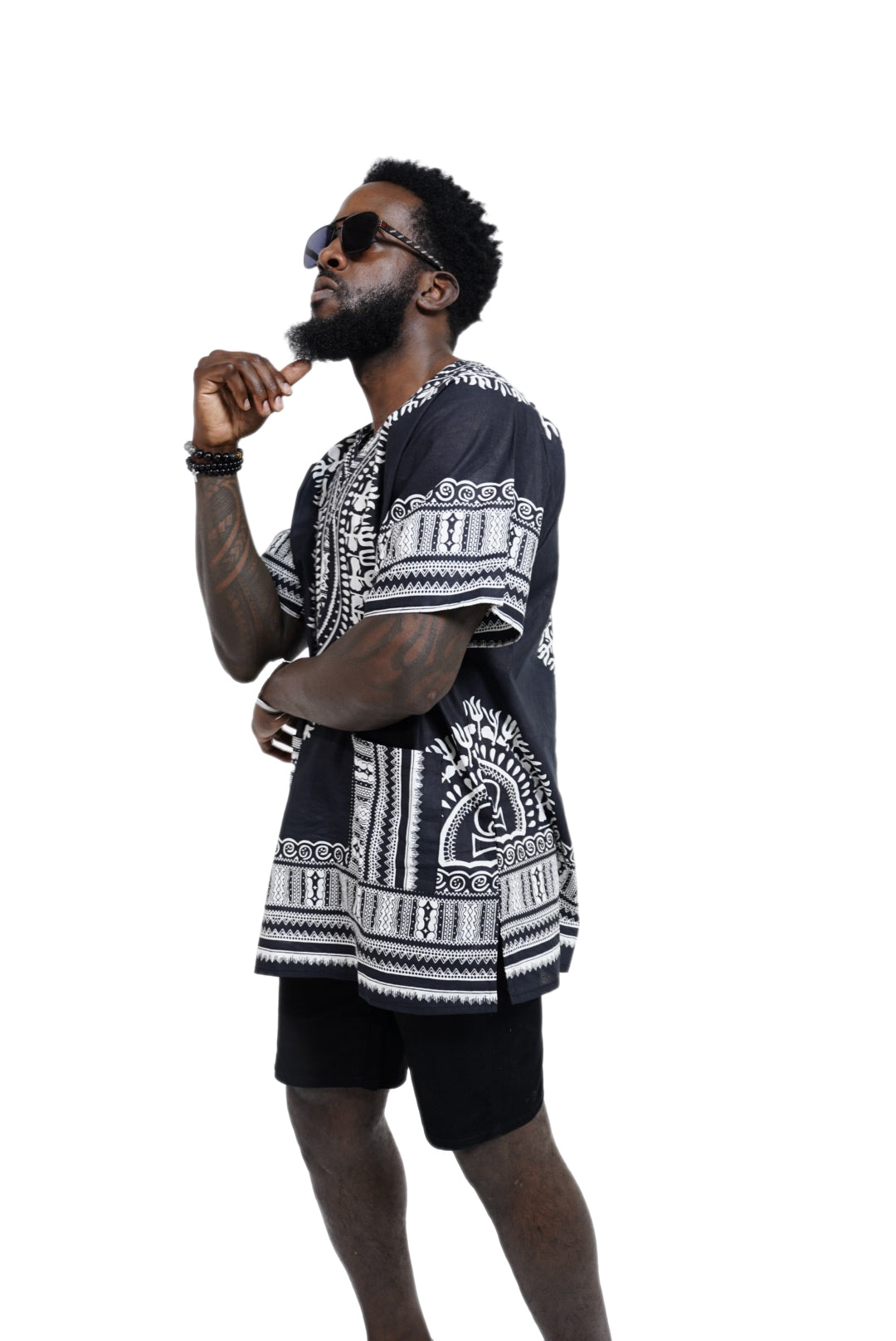 Dupsie's African Print Unisex Dashiki Shirt Suitable for Festivals, Concerts, Cruises, Outdoor Events DP3578、mySite、solidvoid
