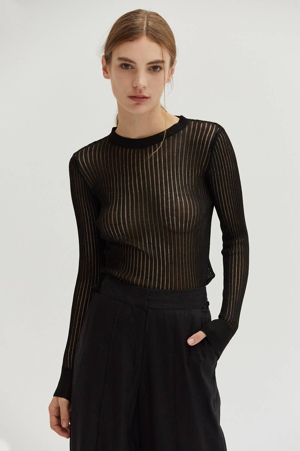 Tina Semi Sheer Ribbed Top、mySite、dreamappss