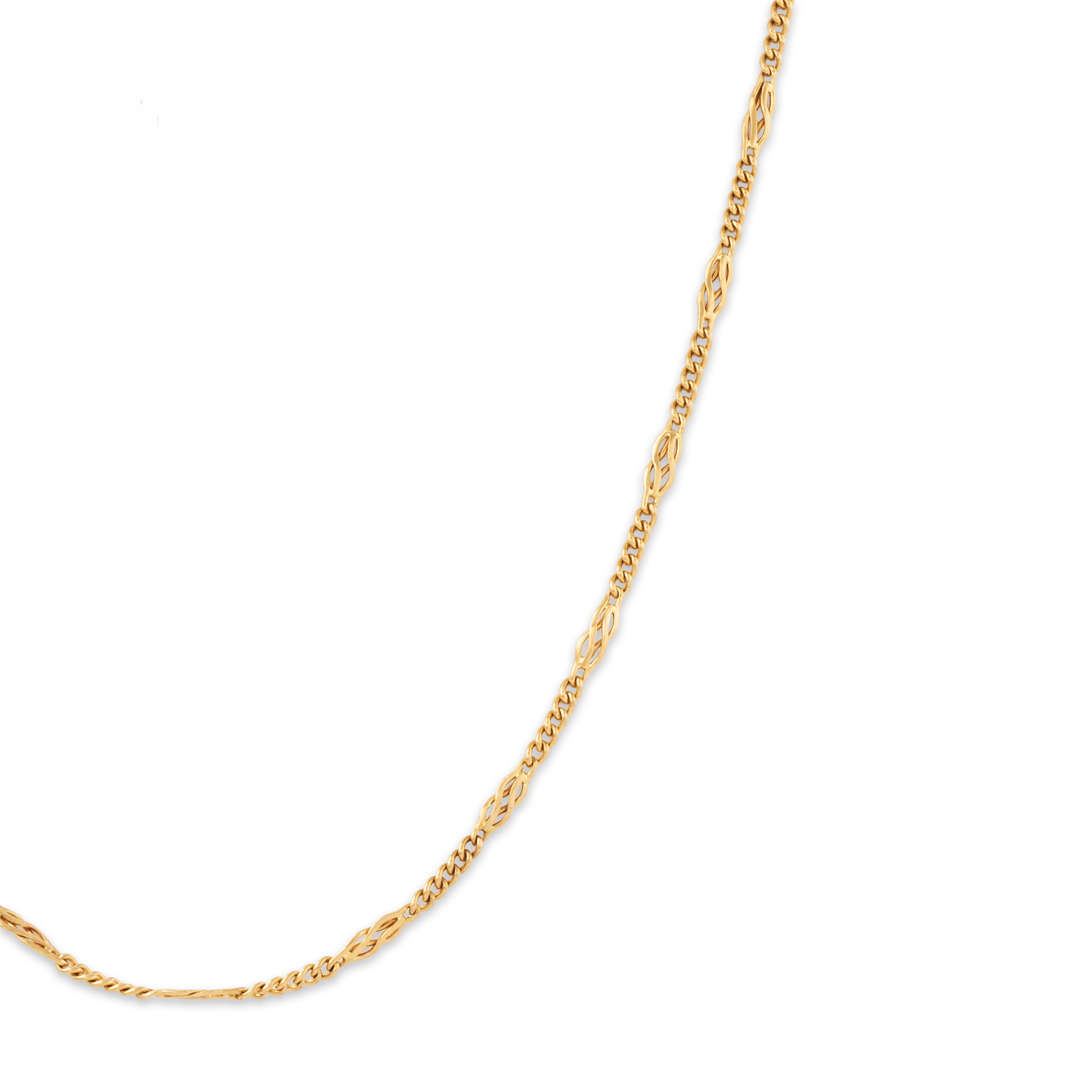 Antique Swedish 18k Yellow Gold Filigree Link Watch Chain Necklace 16.25、mySite、hinf8tx79