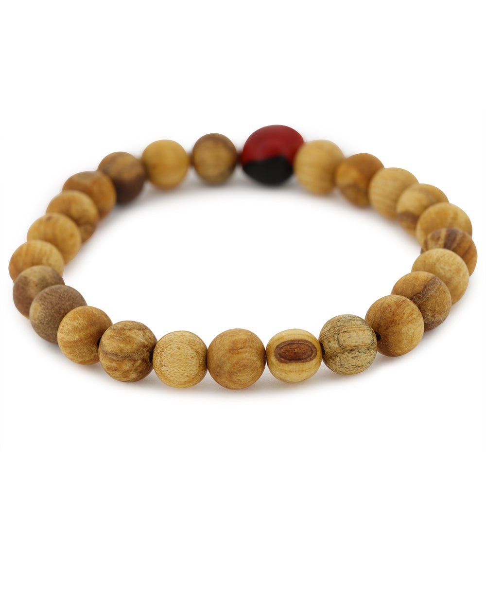 Men's Palo Santo Bracelet With Huayruro Seed、mySite、topwebapps