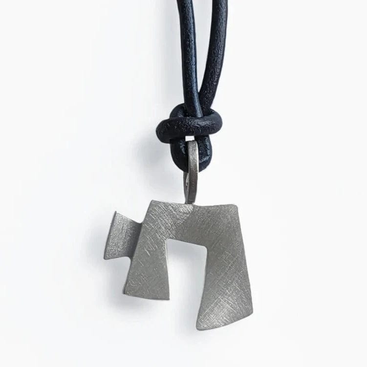 Men's Modern Chai Necklace by Emily Rosenfeld - Navy Leather、mySite、topwebapps