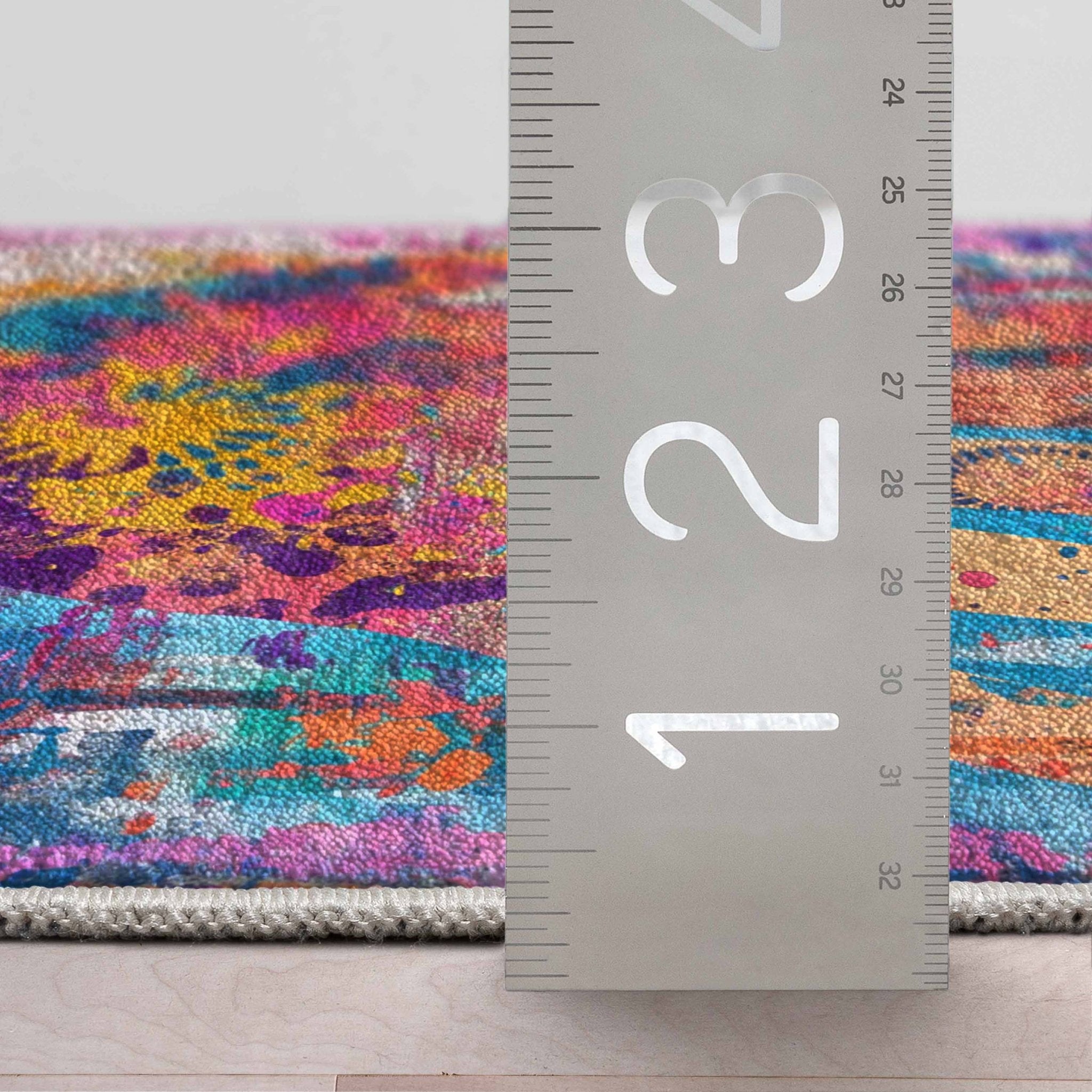 Apollo Aurora Bloom – Hand-Print Floral Abstract Flat Woven Multicolor Rug、mySite、gigharbornorthrealestate