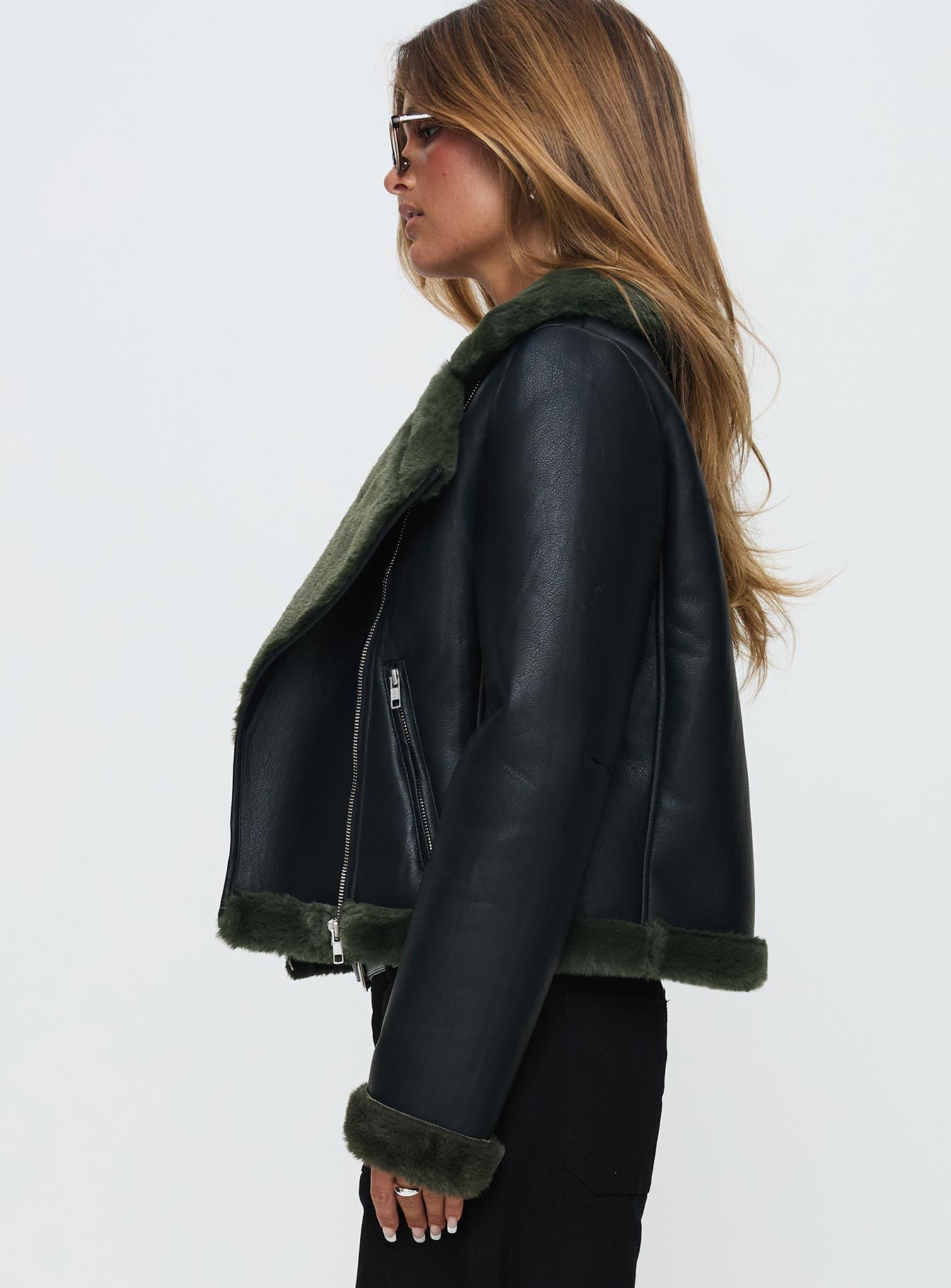 Phaidra Faux Leather Jacket Black、mySite、solidvoid