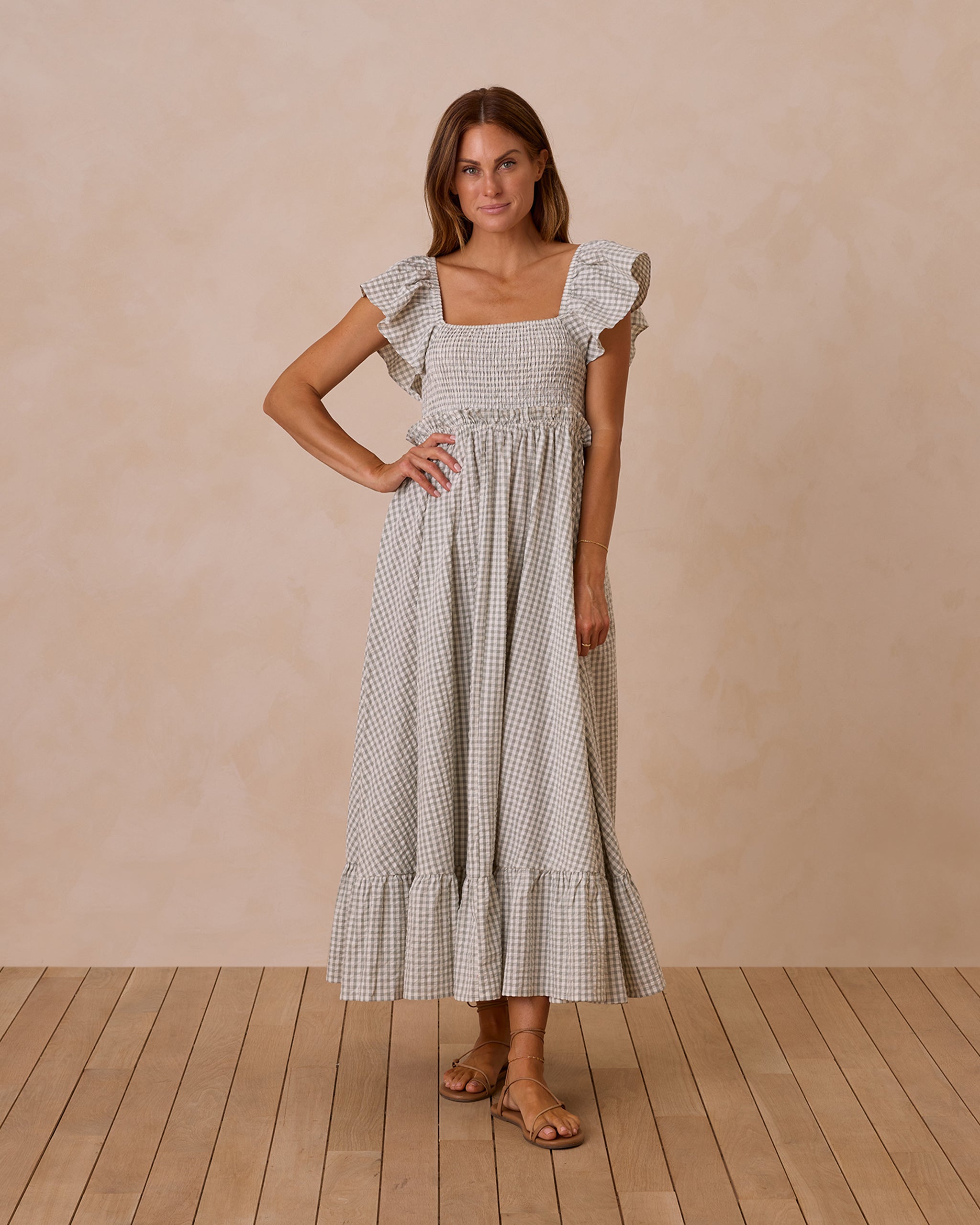  Francesca Dress | Eucalyptus Gingham、mySite、layawaytickets