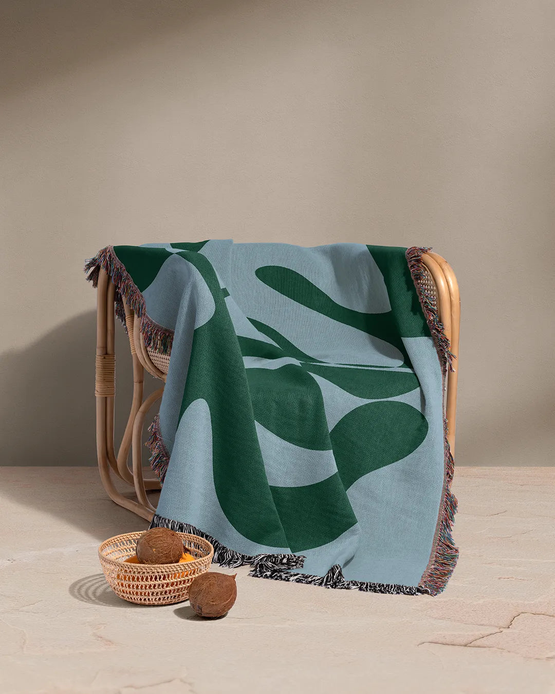 Blue and Green Organic Fusion Cotton Woven Throw Blanket、mySite、gigharbornorthrealestate