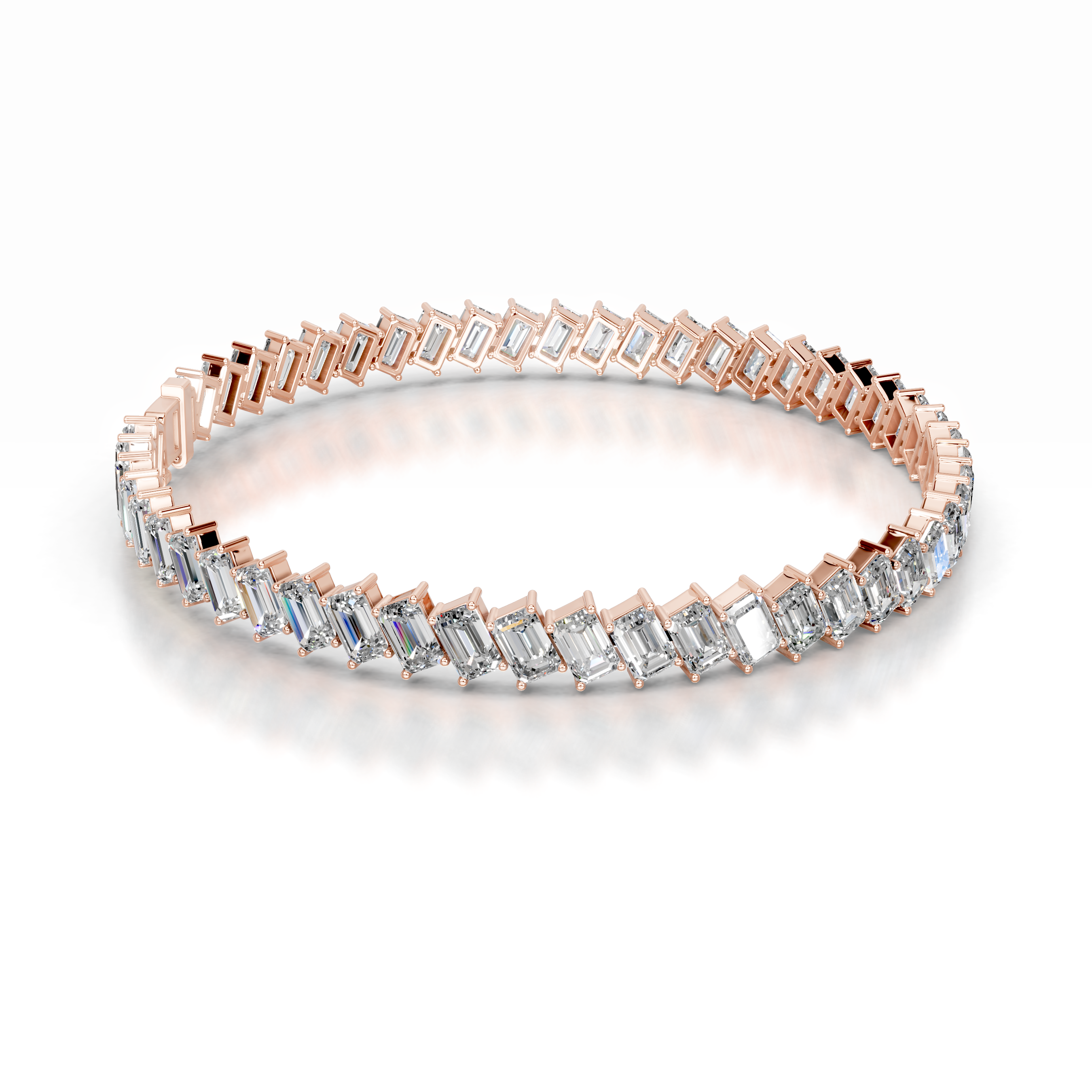 Amy Diamond Tennis Bracelet (15 Carat) -14K Rose Gold、mySite、hinf8tx79