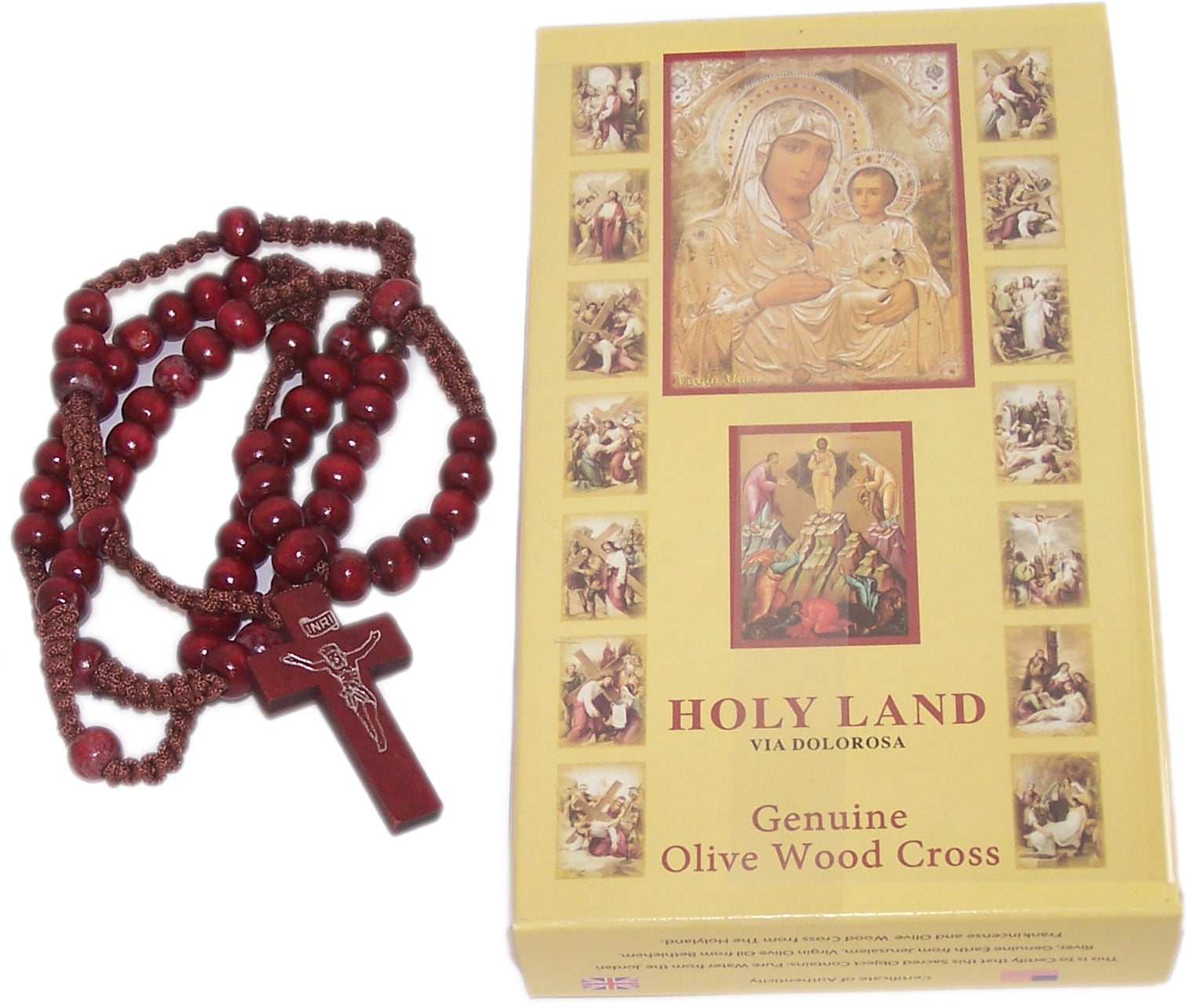 Holy Land Set 5in1 Olive Wood Cross Set with 3 Bottles - Oil, Jordan Water & Holy Earth、mySite、topwebapps