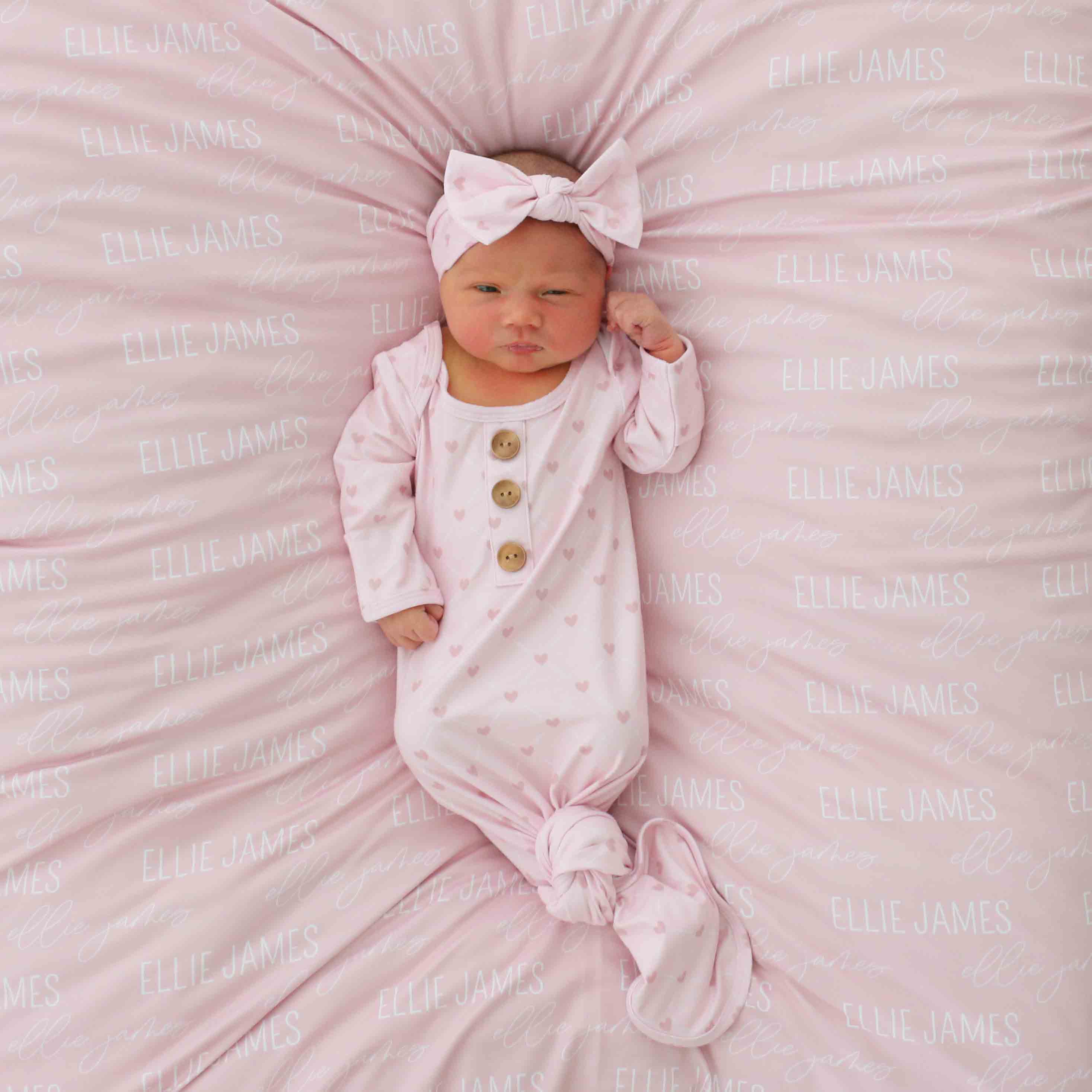  Sweet Heart Newborn Baby Knot Gown & Hat Set、mySite、layawaytickets