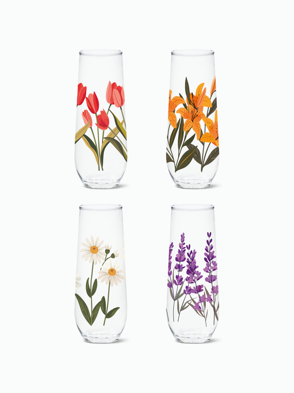 Floral Fantasy 2.0 - RESERVE 9oz Stemless Champagne Tritan Copolyester Glass、mySite、camillekostekn