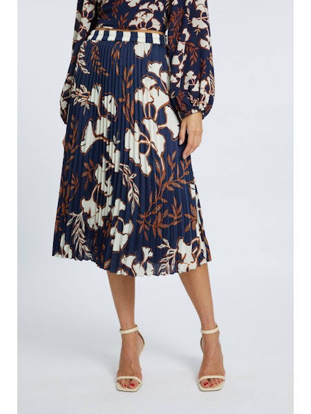 Caballero Mia Ginkgo Block Print Skirt - Final Sale、mySite、noshort