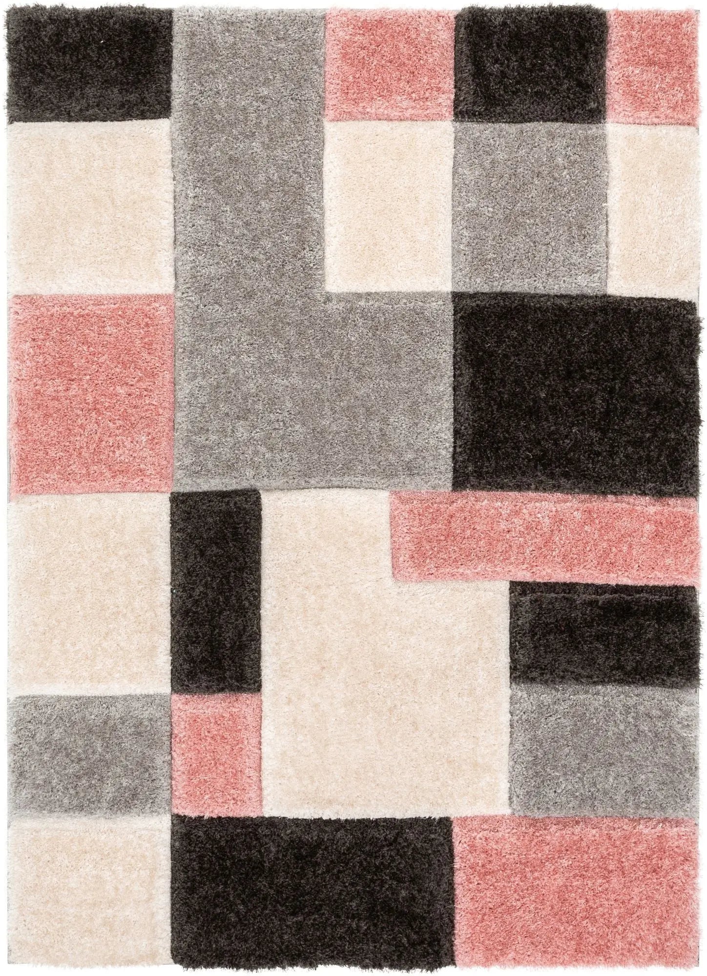 Escondido Blush Modern Geometric 3D Textured Shag Rug、mySite、gigharbornorthrealestate