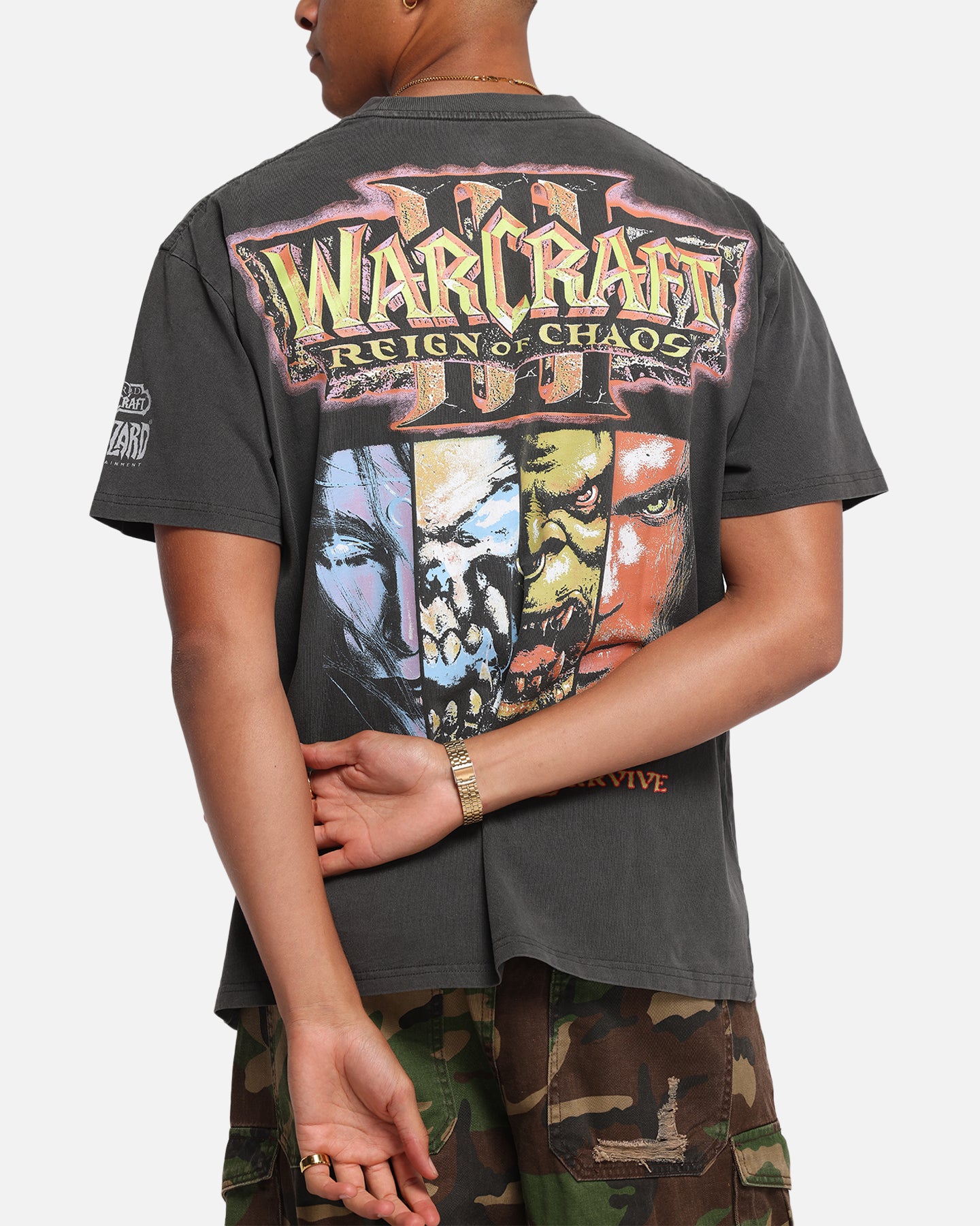 American Thrift X Warcraft: Reign Of Chaos Heavy T-Shirt Black Wash、mySite、zt4zffjzw