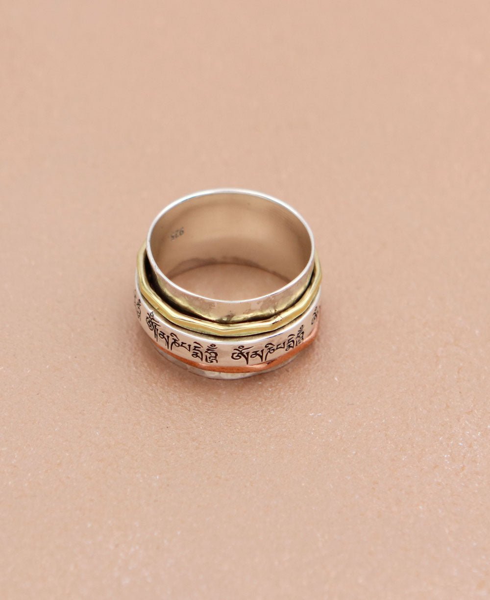 Om Mani Spinning Tibetan Mantra Ring、mySite、topwebapps