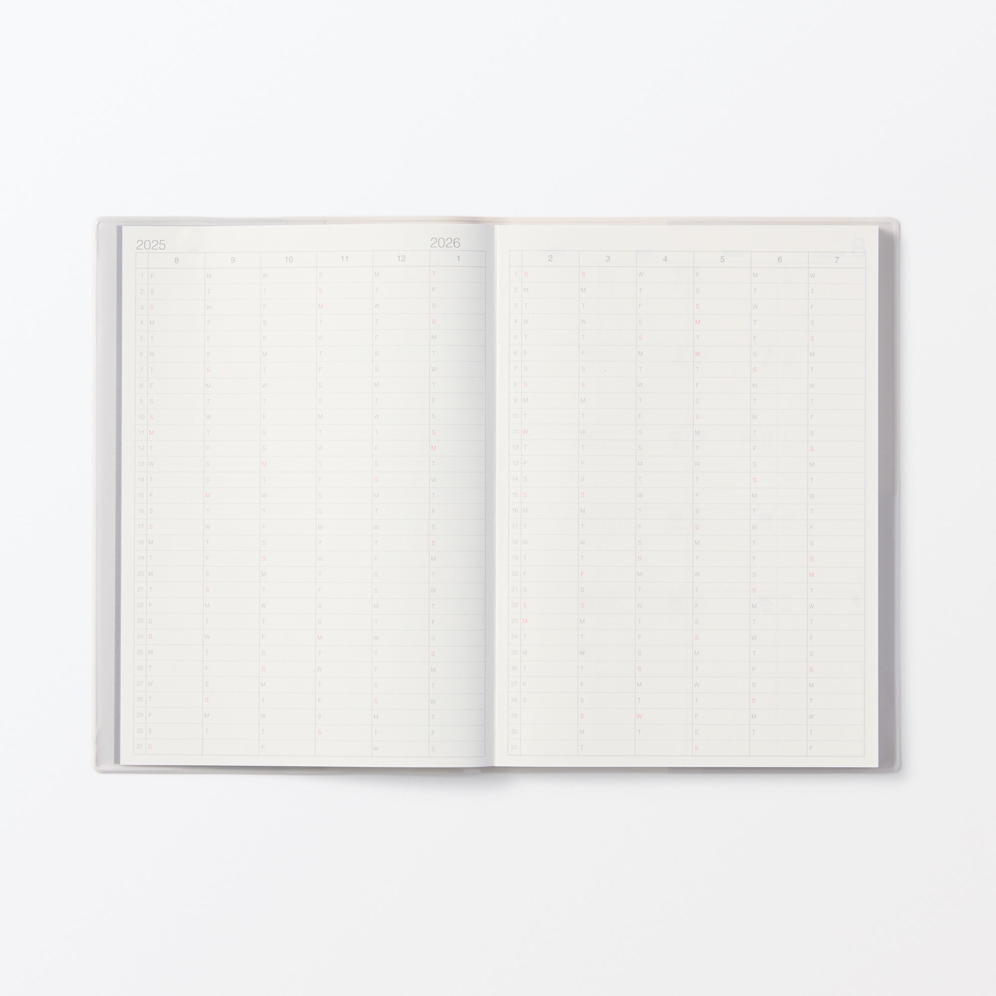  A5 White Gray Monthly/Weekly Planner From Aug. 2025 - Mon. Start、mySite、sugarbowlscore