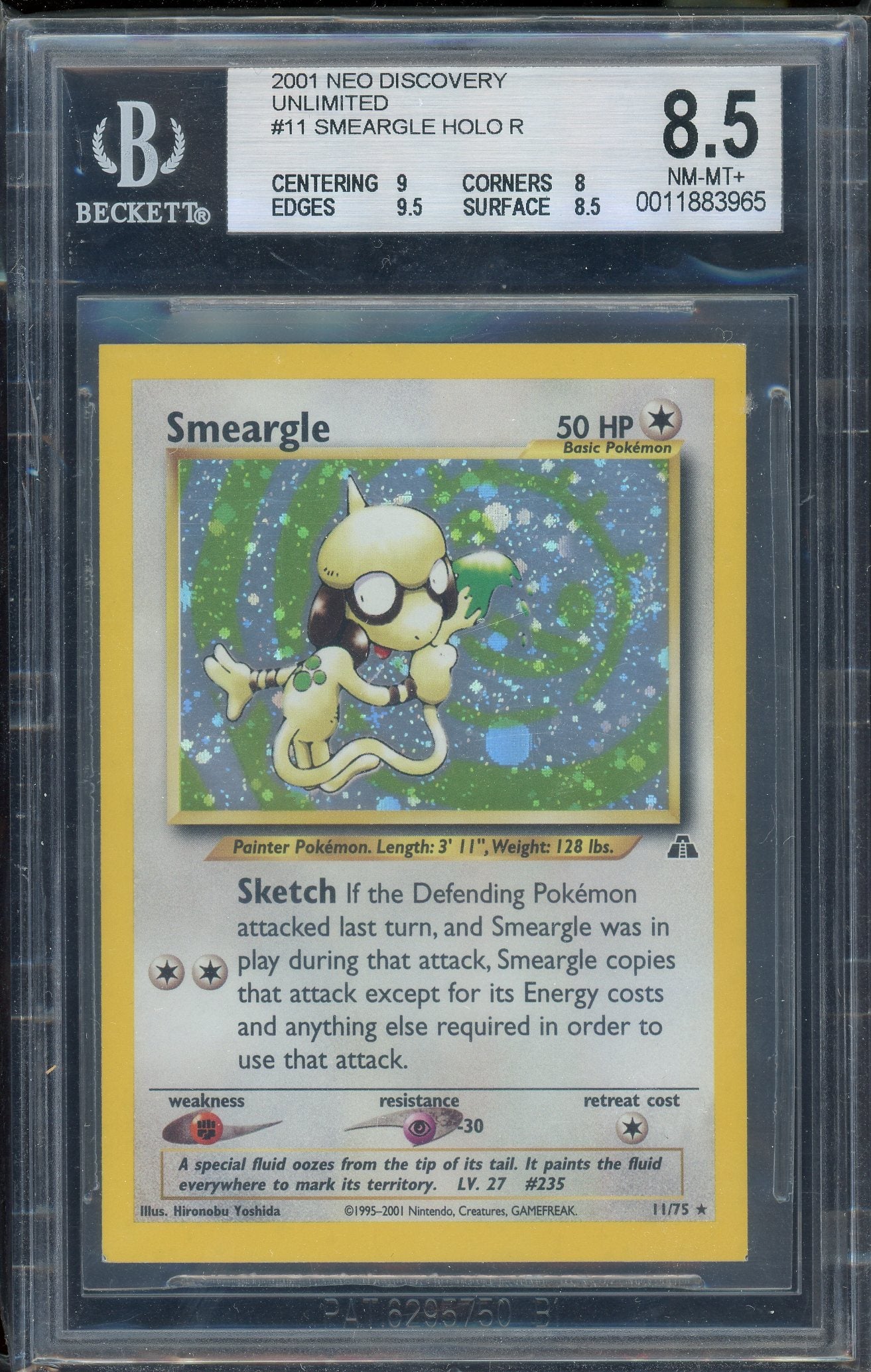 BGS 8.5 Smeargle Holo R Neo Discovery Square Cut、mySite、waistdrama