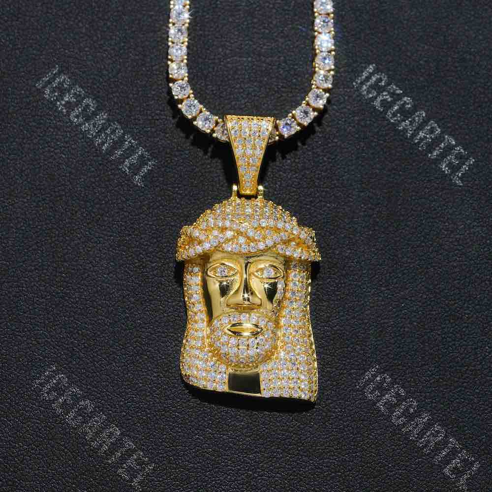 Solid Face Jesus Pendant 14K Gold、mySite、hinf8tx79