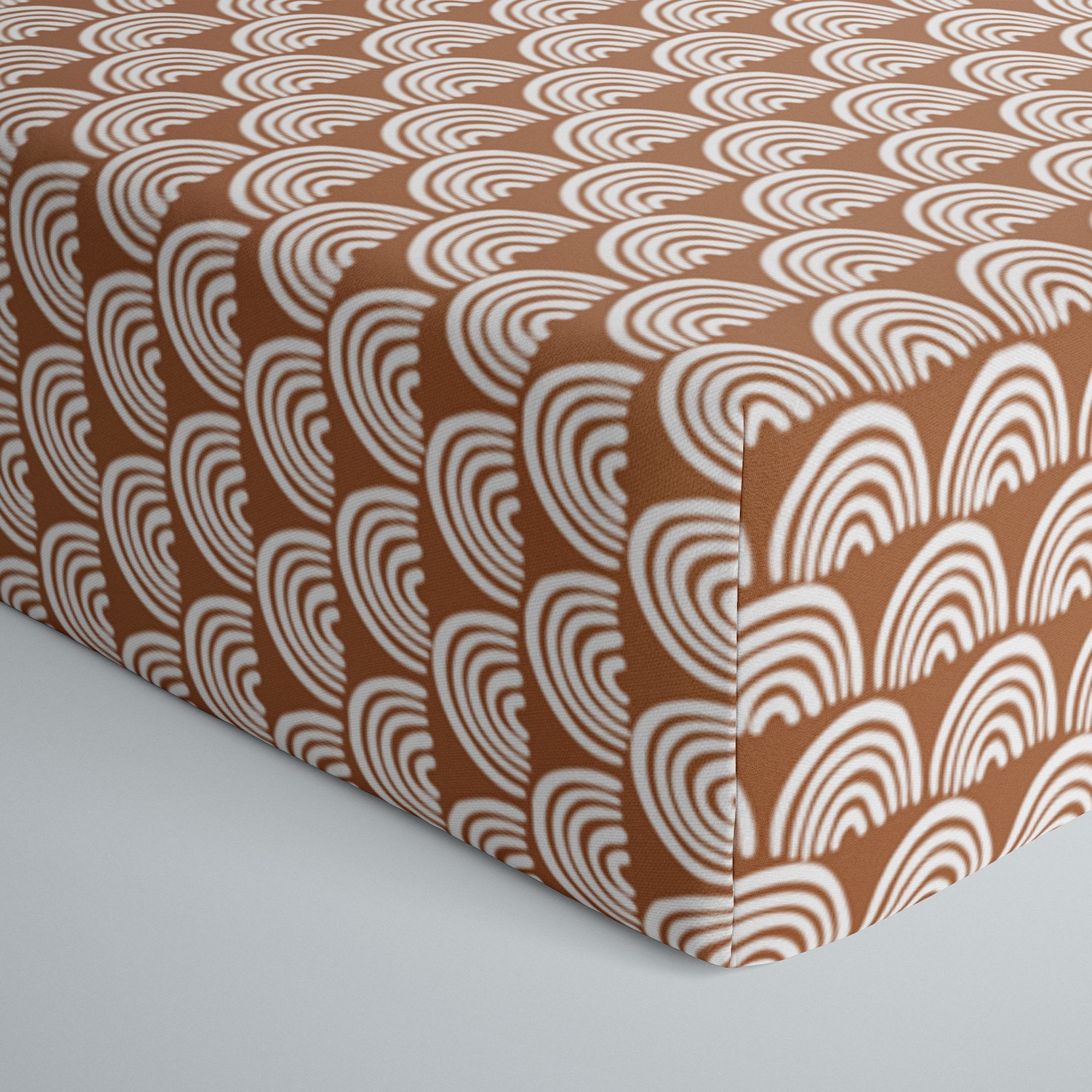 Rust Rainbows Fitted Crib Sheet、mySite、g9winljtr