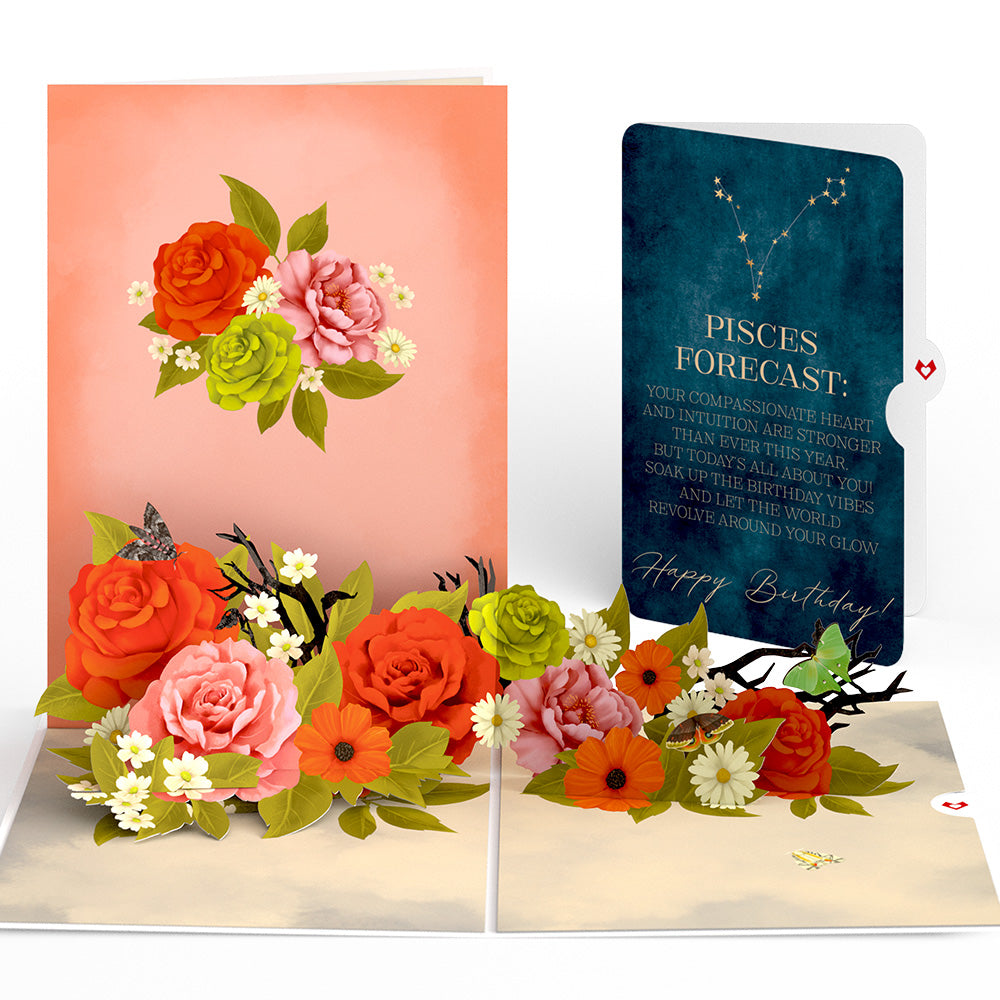 Midnight Florals Birthday Pop-Up Card and Pisces Zodiac Sentiment Set、mySite、solidvoid