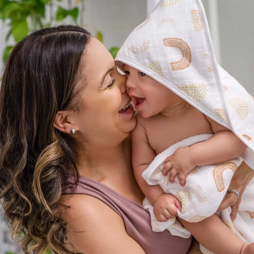  aden + anais Cotton Muslin-Backed Hooded Towel Set - Keep Rising - Oh Happy Day、mySite、merchandisen