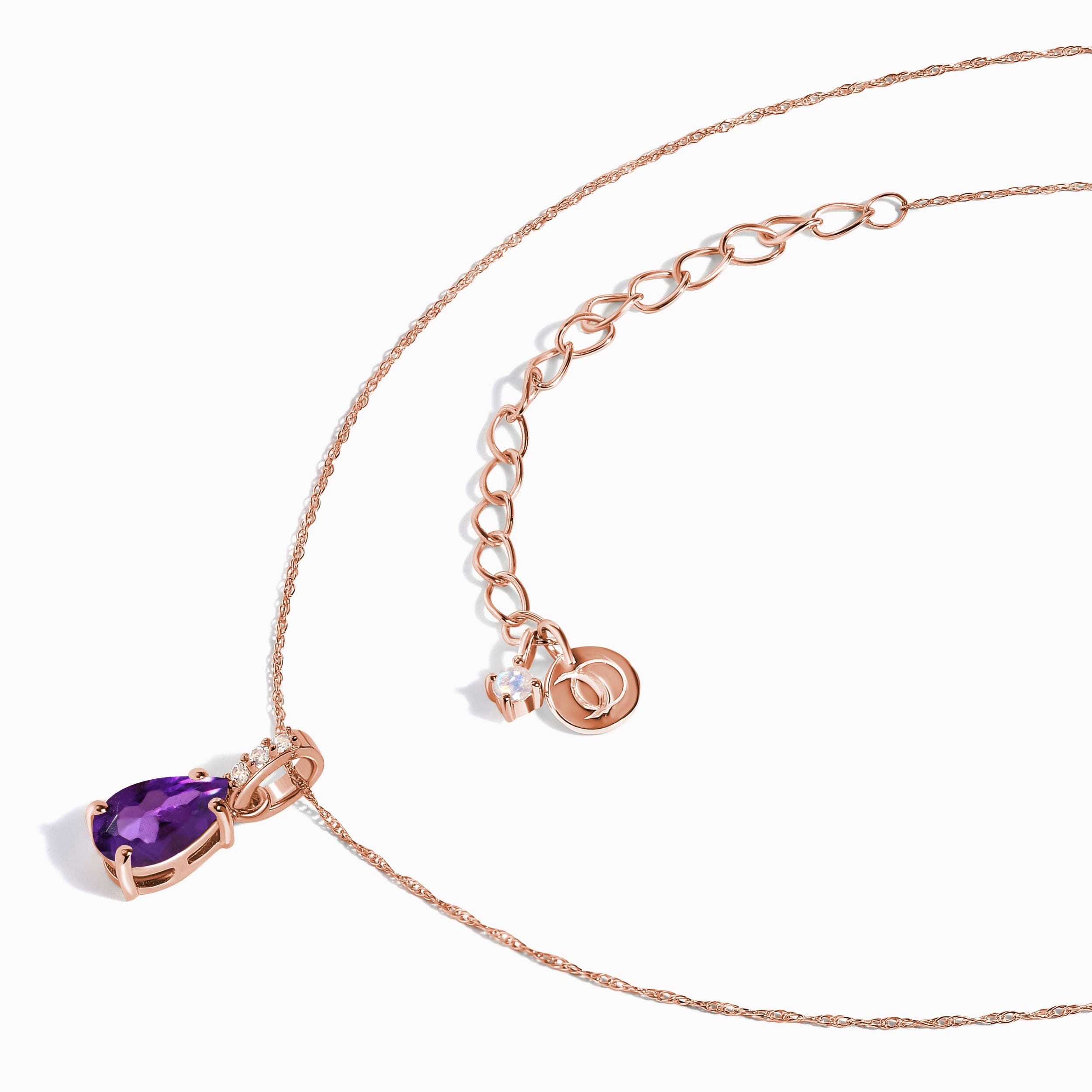 Amethyst Diamond Necklace Sway - February Birthstone、mySite、hinf8tx79