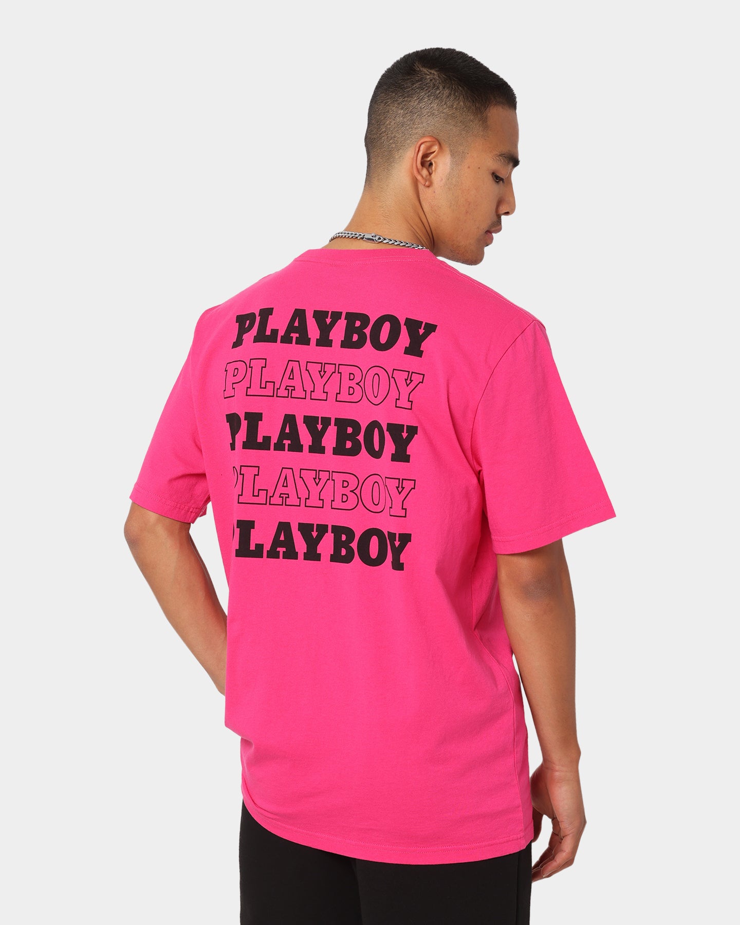 Playboy Stack T-Shirt Hot Pink、mySite、zt4zffjzw