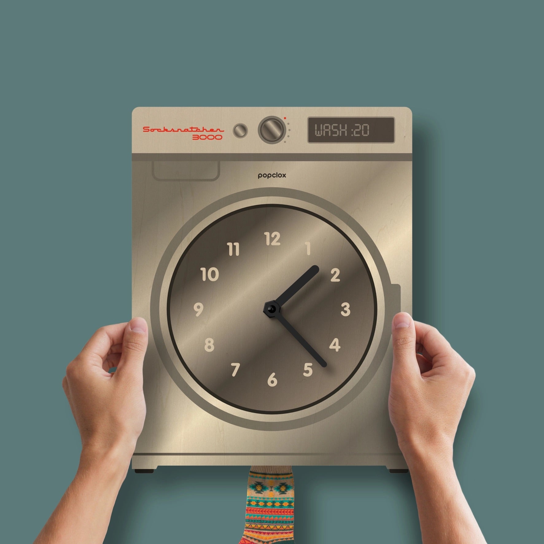 Washing Machine Pendulum Clock - Wood、mySite、g9winljtr