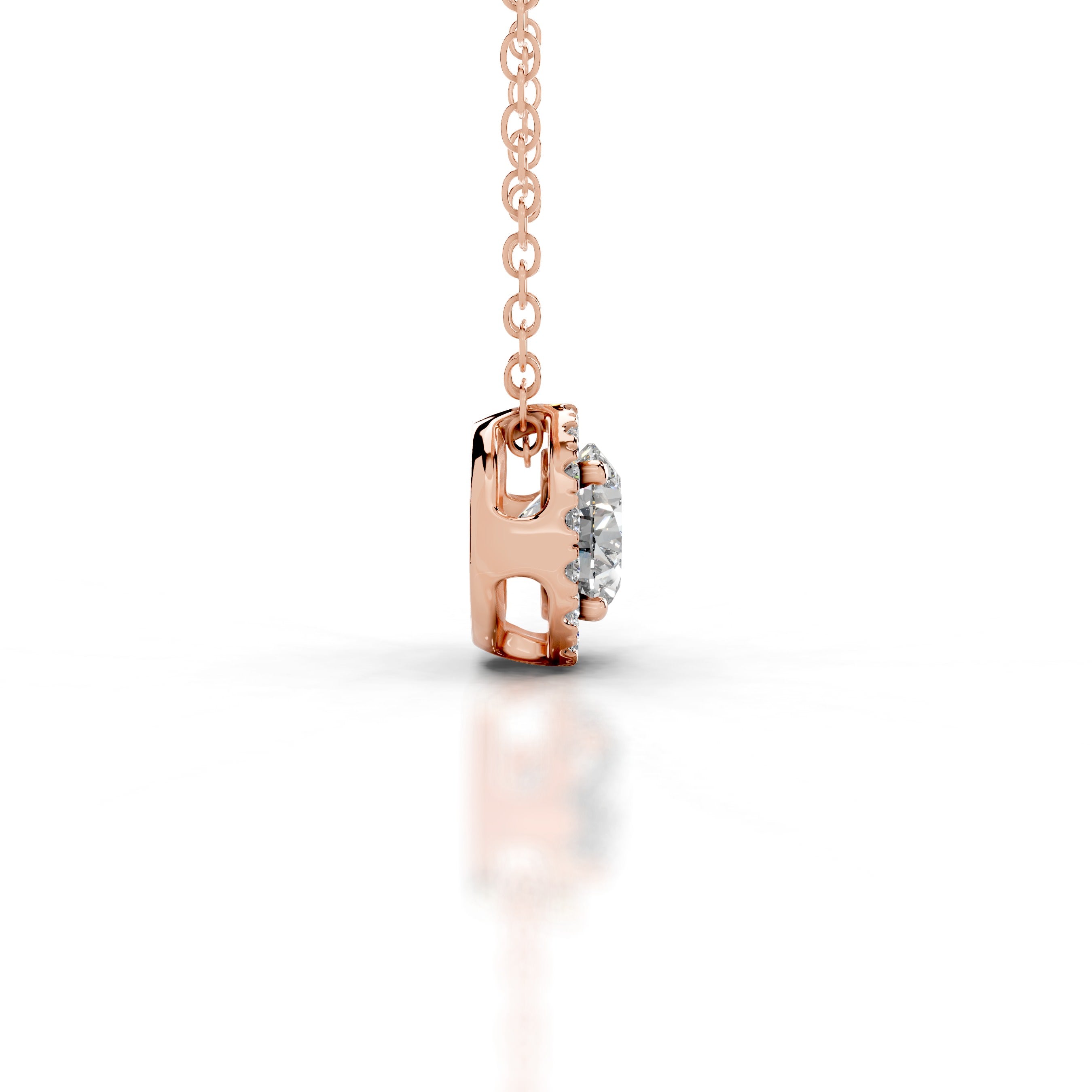 Adele Diamond Halo Pendant - 14K Rose Gold、mySite、hinf8tx79