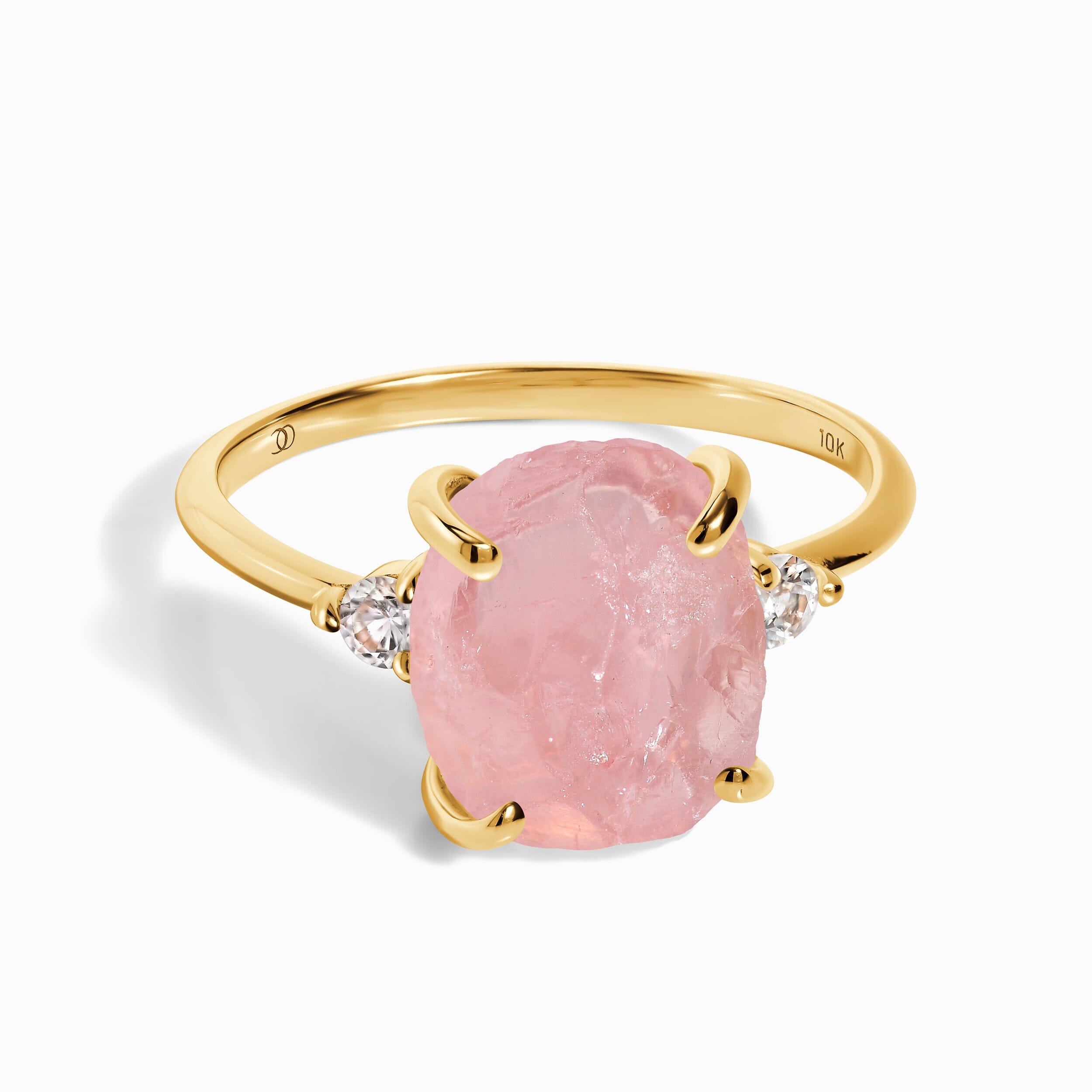 Rose Quartz Lab Diamond Ring - Raw Allure、mySite、hinf8tx79