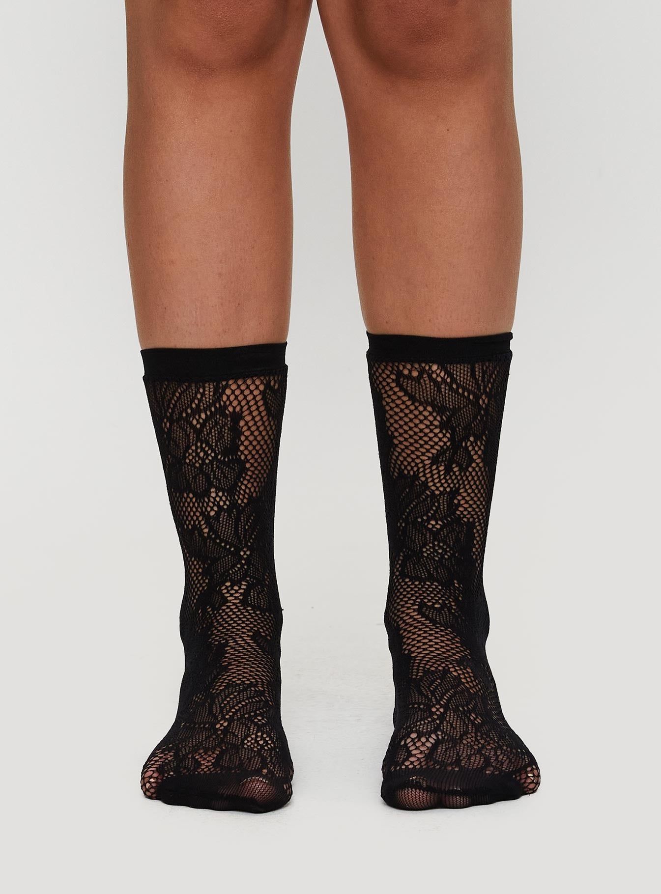 Whimsy Mid High Lace Socks Black、mySite、solidvoid