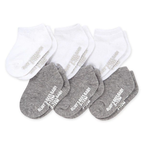 Solid Organic Cotton Baby Ankle Socks 6 Pack、mySite、g9winljtr