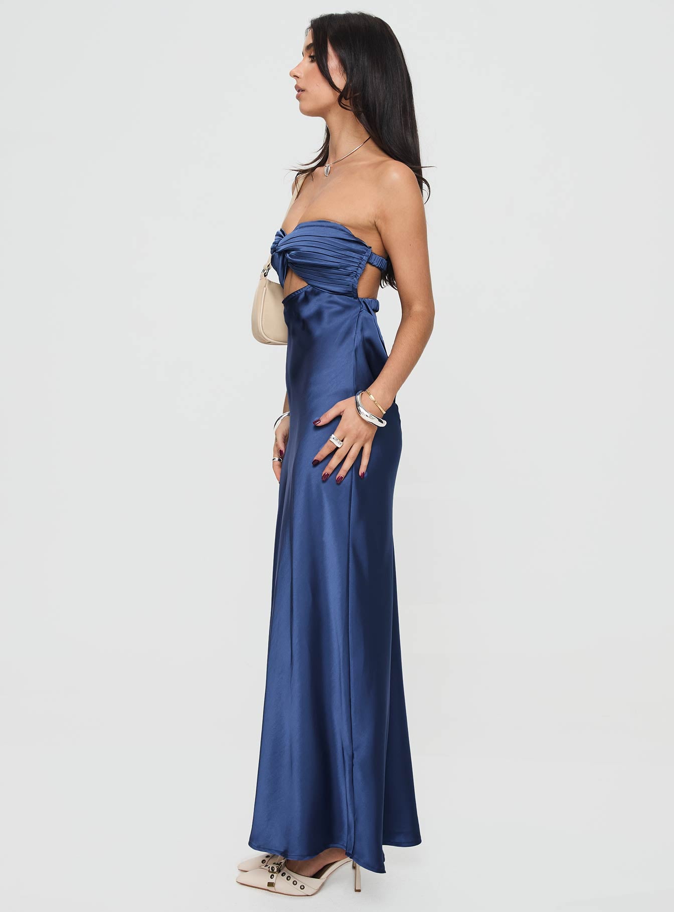 Faviola Strapless Maxi Dress Blue、mySite、solidvoid