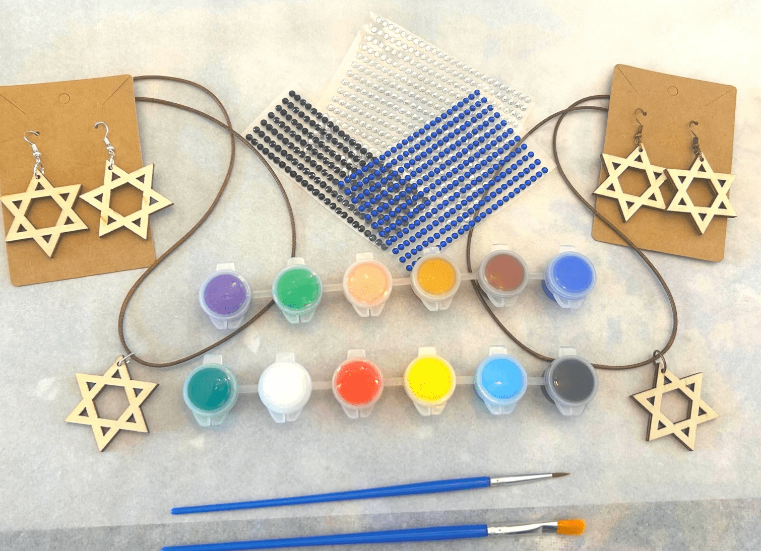 Paint Your Own Star of David Necklaces and Earrings Kit、mySite、topwebapps