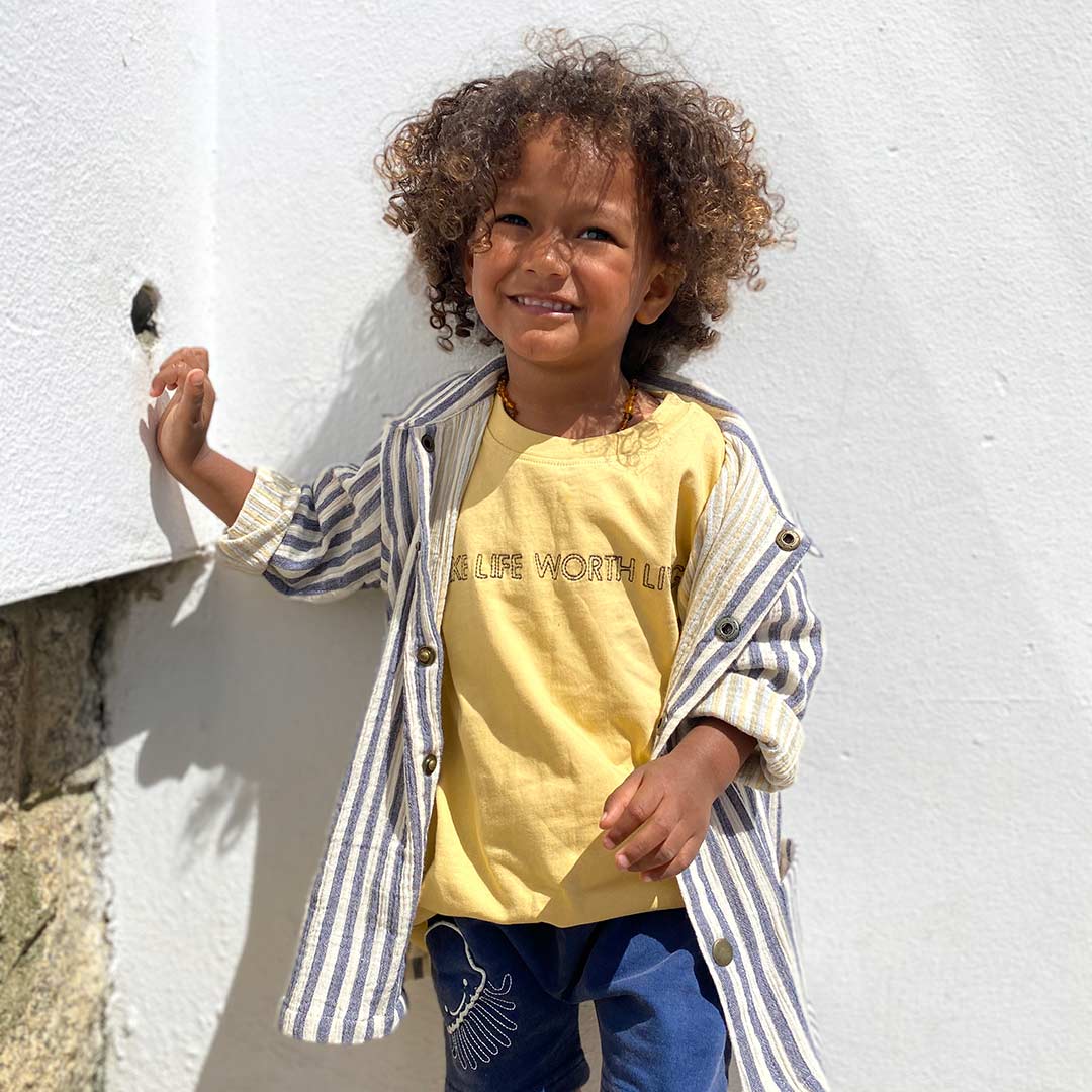  Turtledove London Living Life Embroidered T-Shirt - Sunshine、mySite、merchandisen