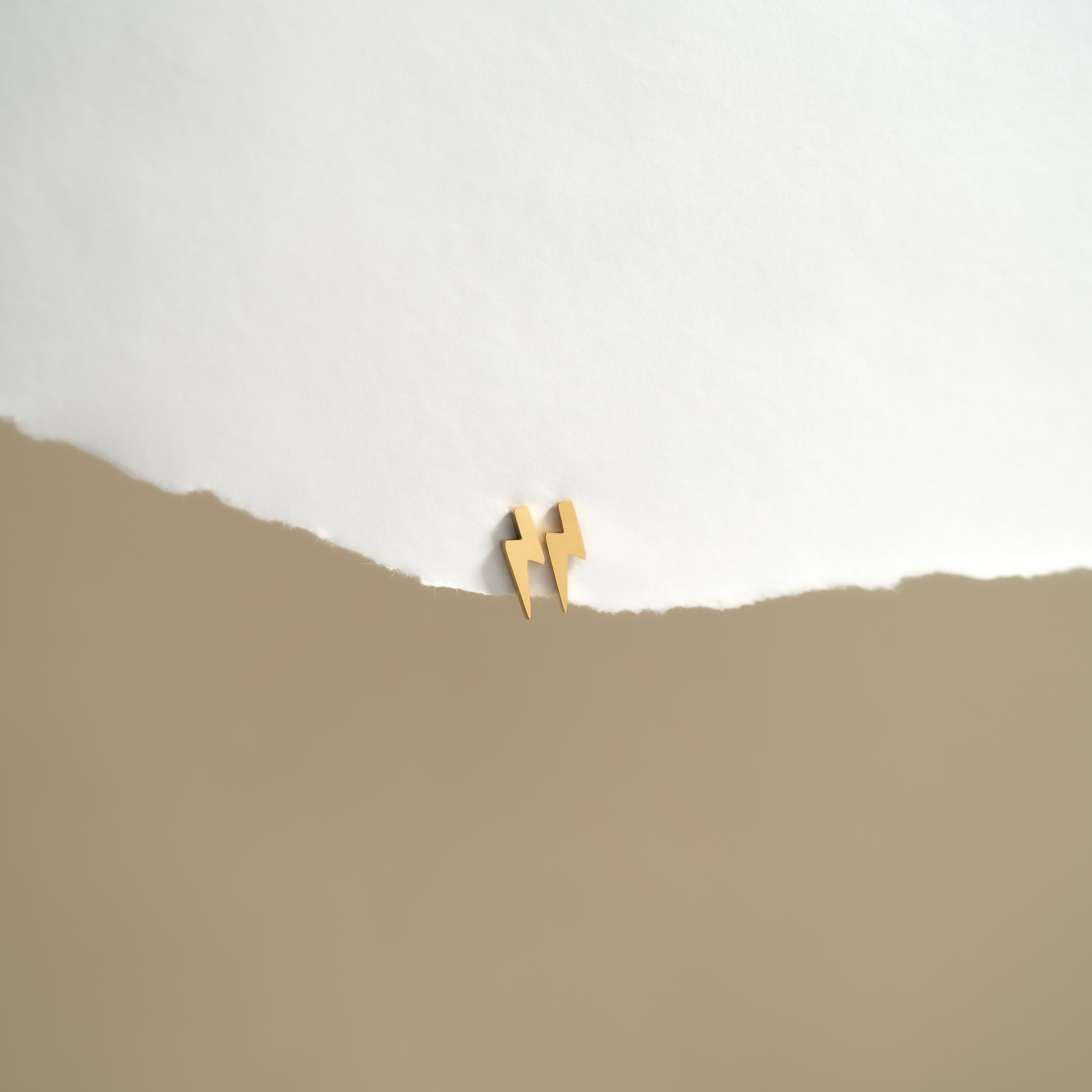 18K Gold PVD Stainless Steel Lightning Bolt Stud Earrings / ERJ0060、mySite、dreamappss