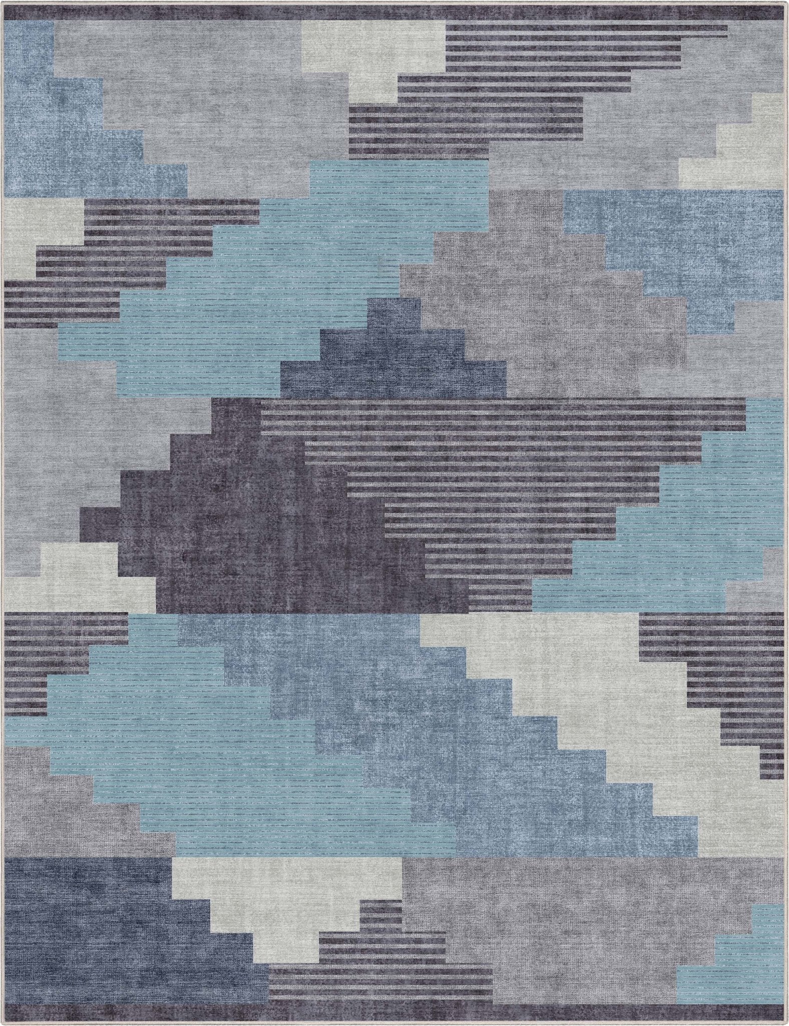 Portsmouth Southwestern Pattern Blue Flat-Weave Rug、mySite、gigharbornorthrealestate